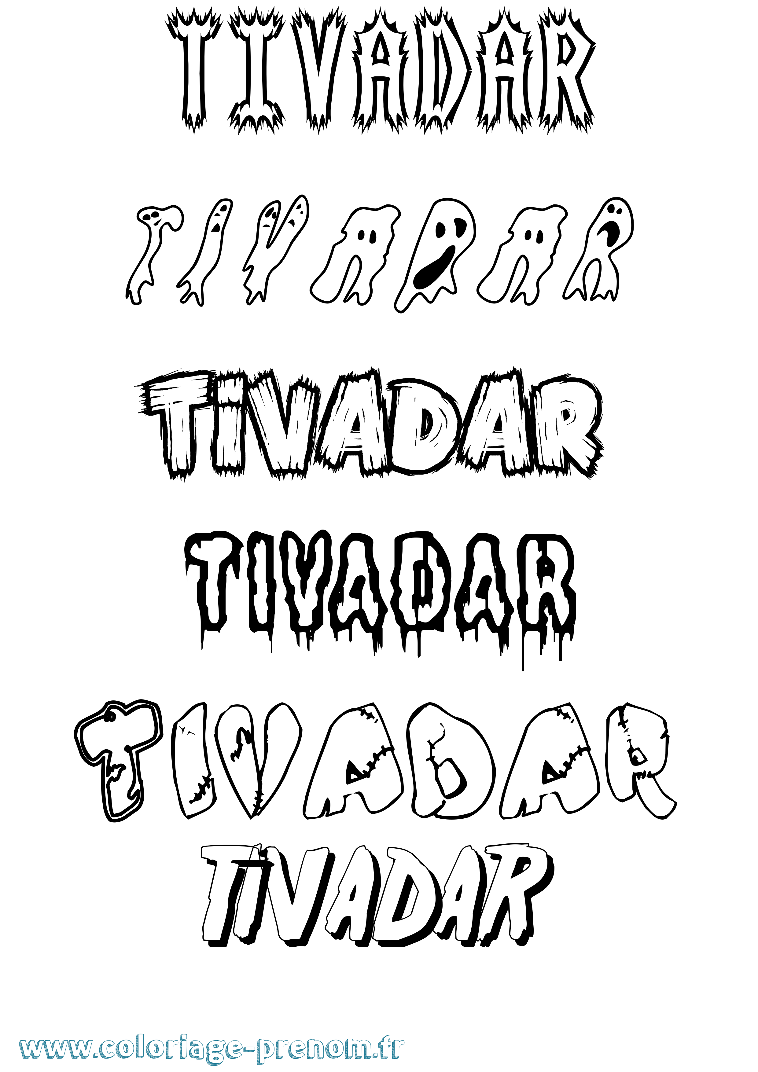 Coloriage Tivadar Frisson Coloriage prénom Tivadar Frisson