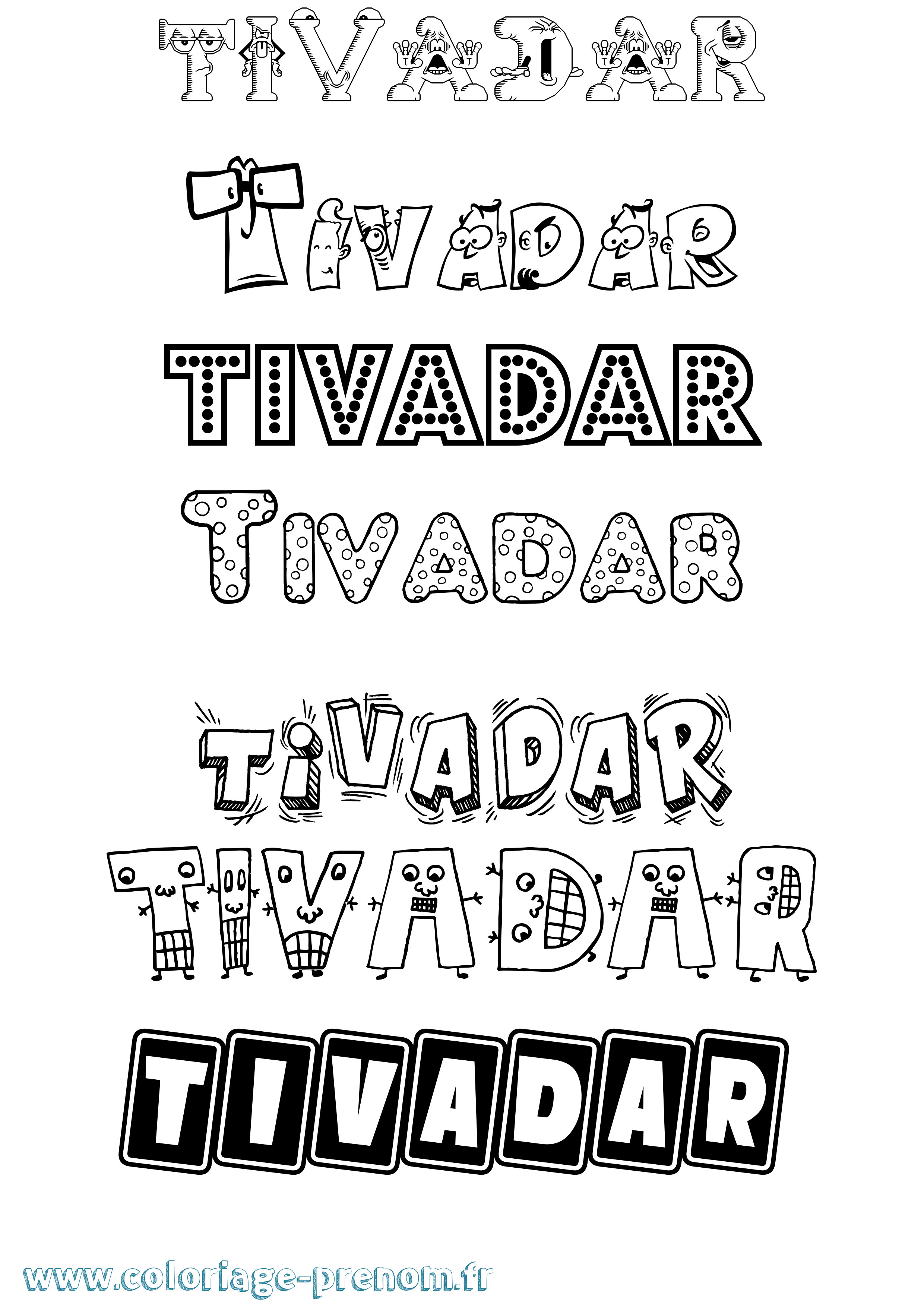 Coloriage Tivadar Fun Coloriage prénom Tivadar Fun