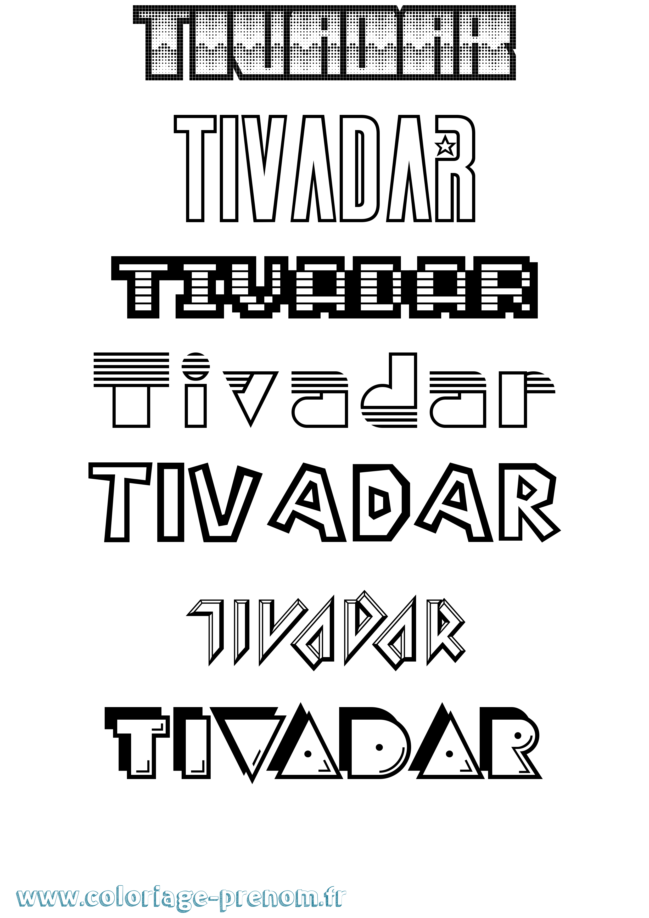 Coloriage Tivadar Jeux Vidéos Coloriage prénom Tivadar Jeux Vidéos