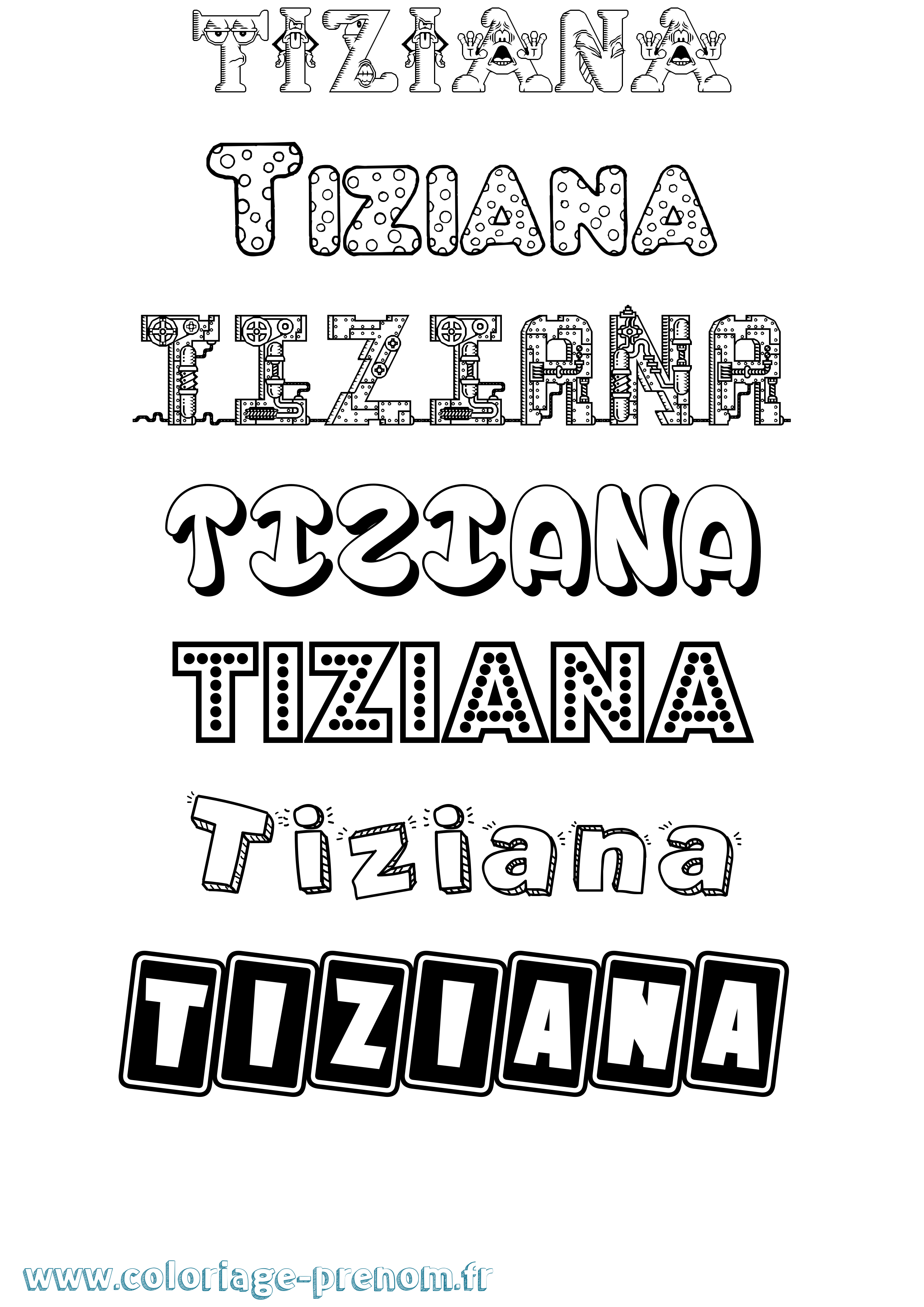 Coloriage prénom Tiziana Fun