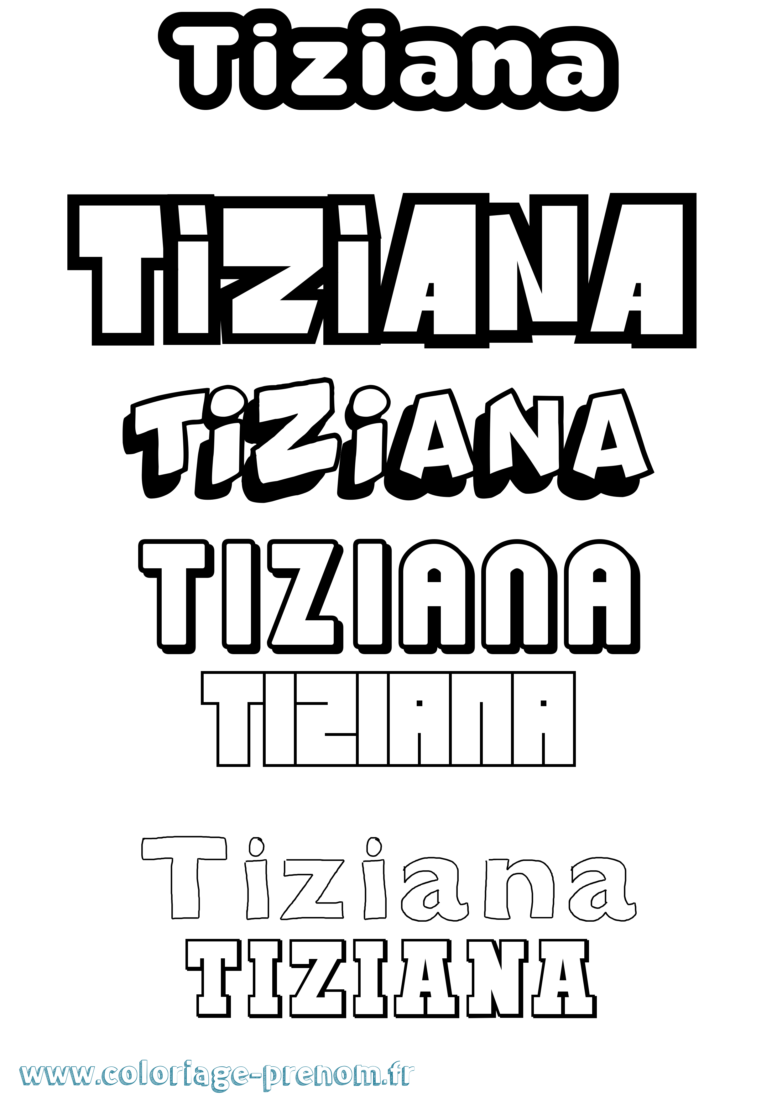 Coloriage prénom Tiziana Simple
