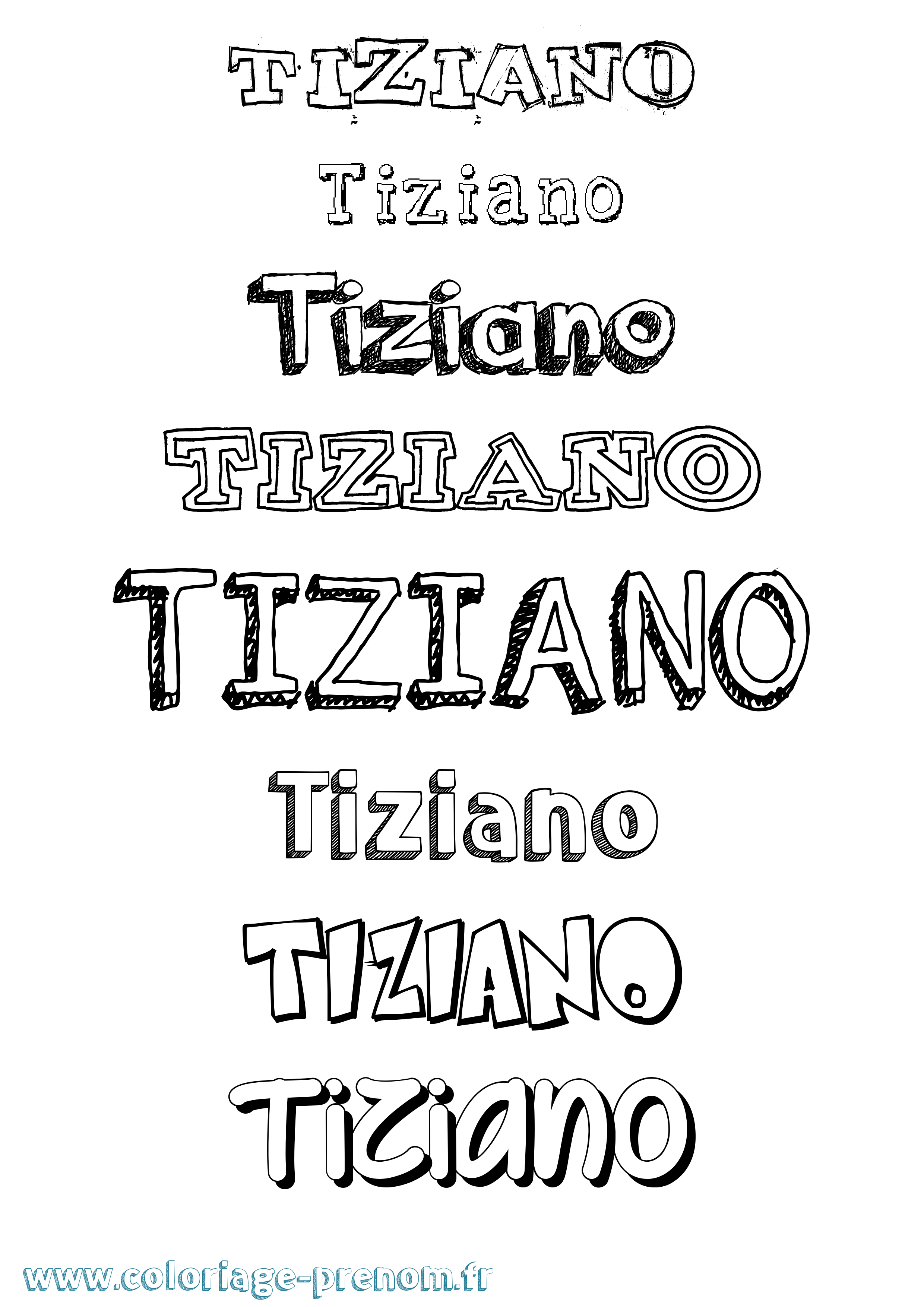 Coloriage Tiziano Dessiné Coloriage prénom Tiziano Dessiné