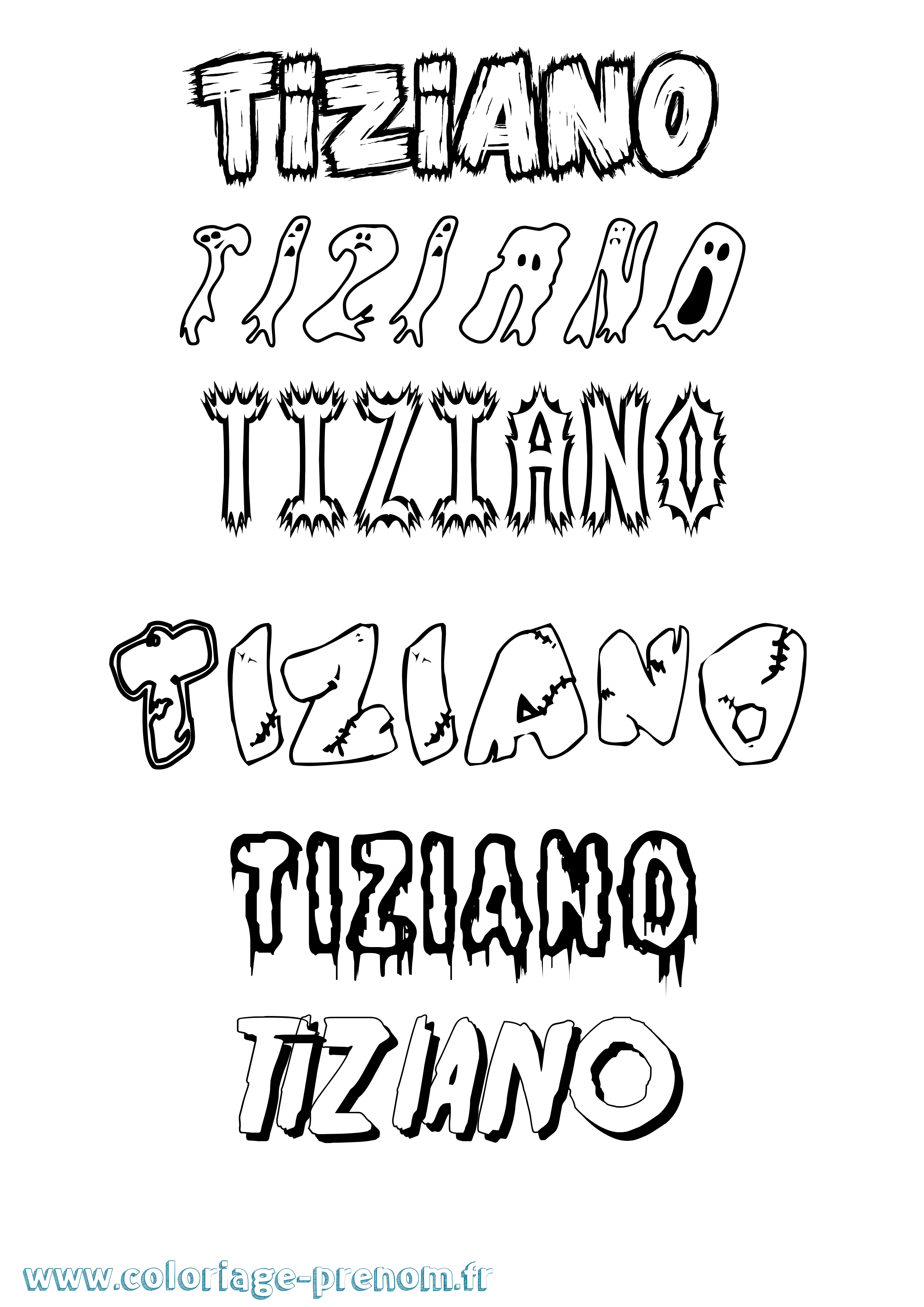 Coloriage Tiziano Frisson Coloriage prénom Tiziano Frisson
