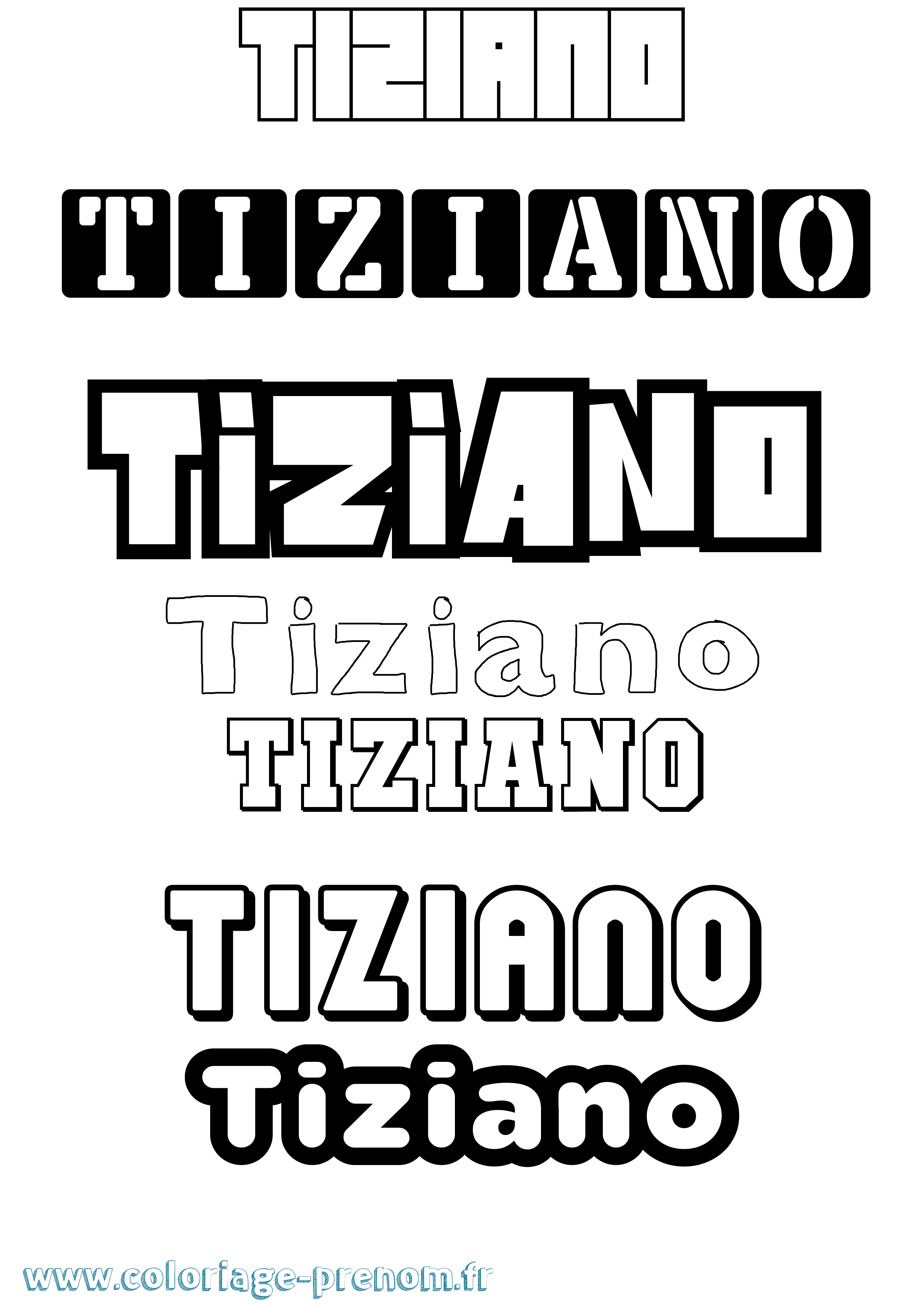 Coloriage Tiziano Simple Coloriage prénom Tiziano Simple