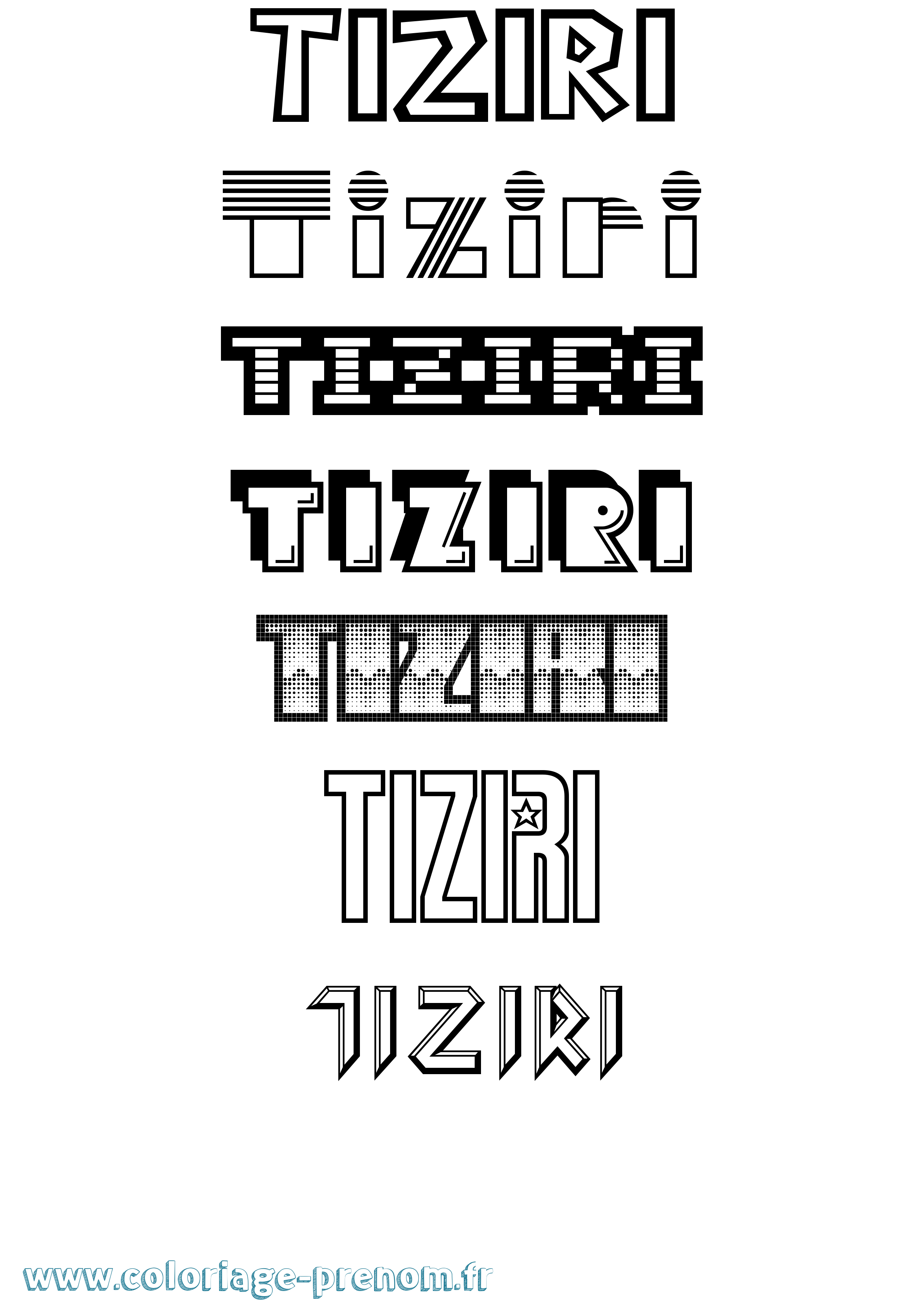 Coloriage prénom Tiziri Jeux Vidéos