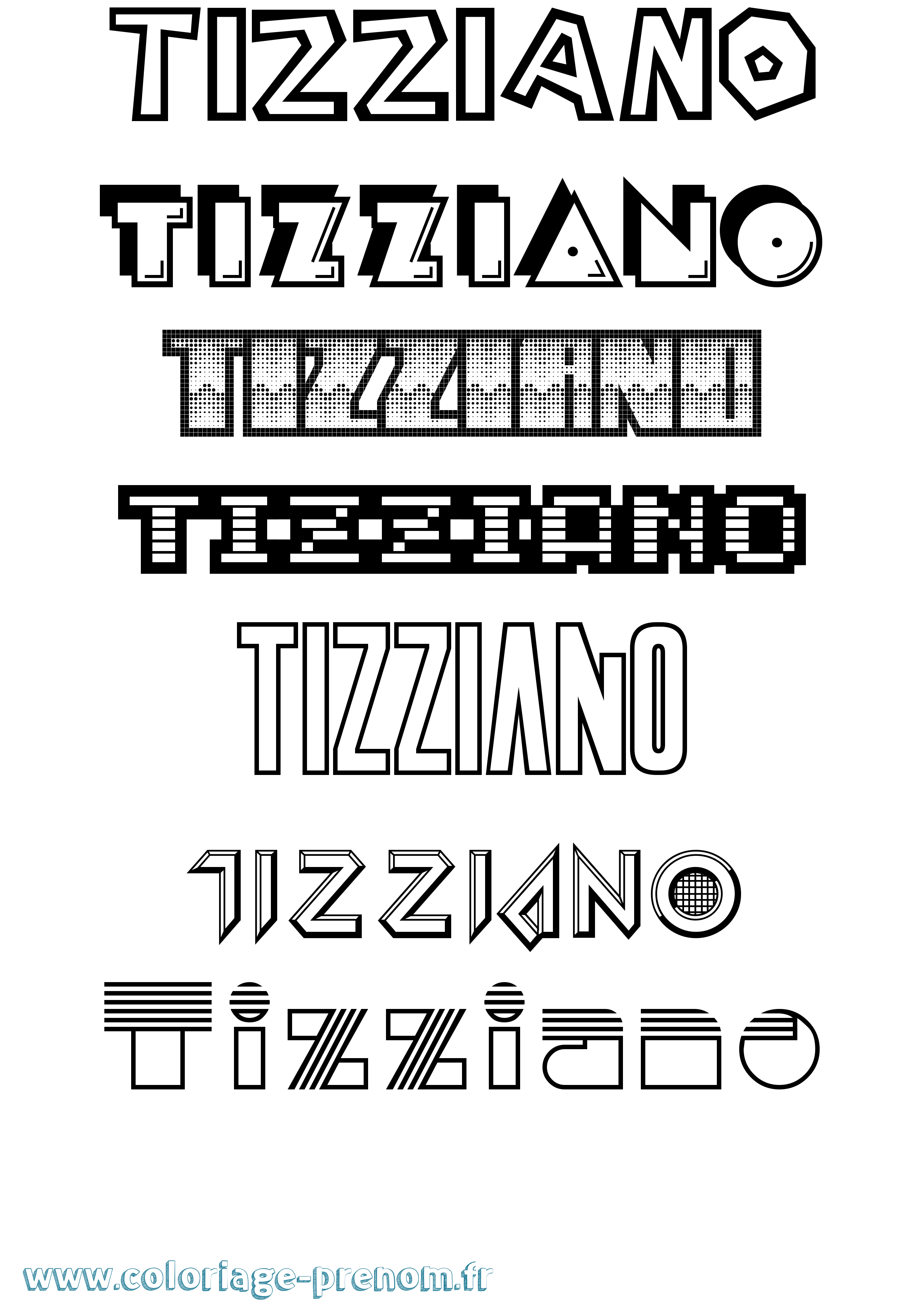 Coloriage prénom Tizziano Jeux Vidéos