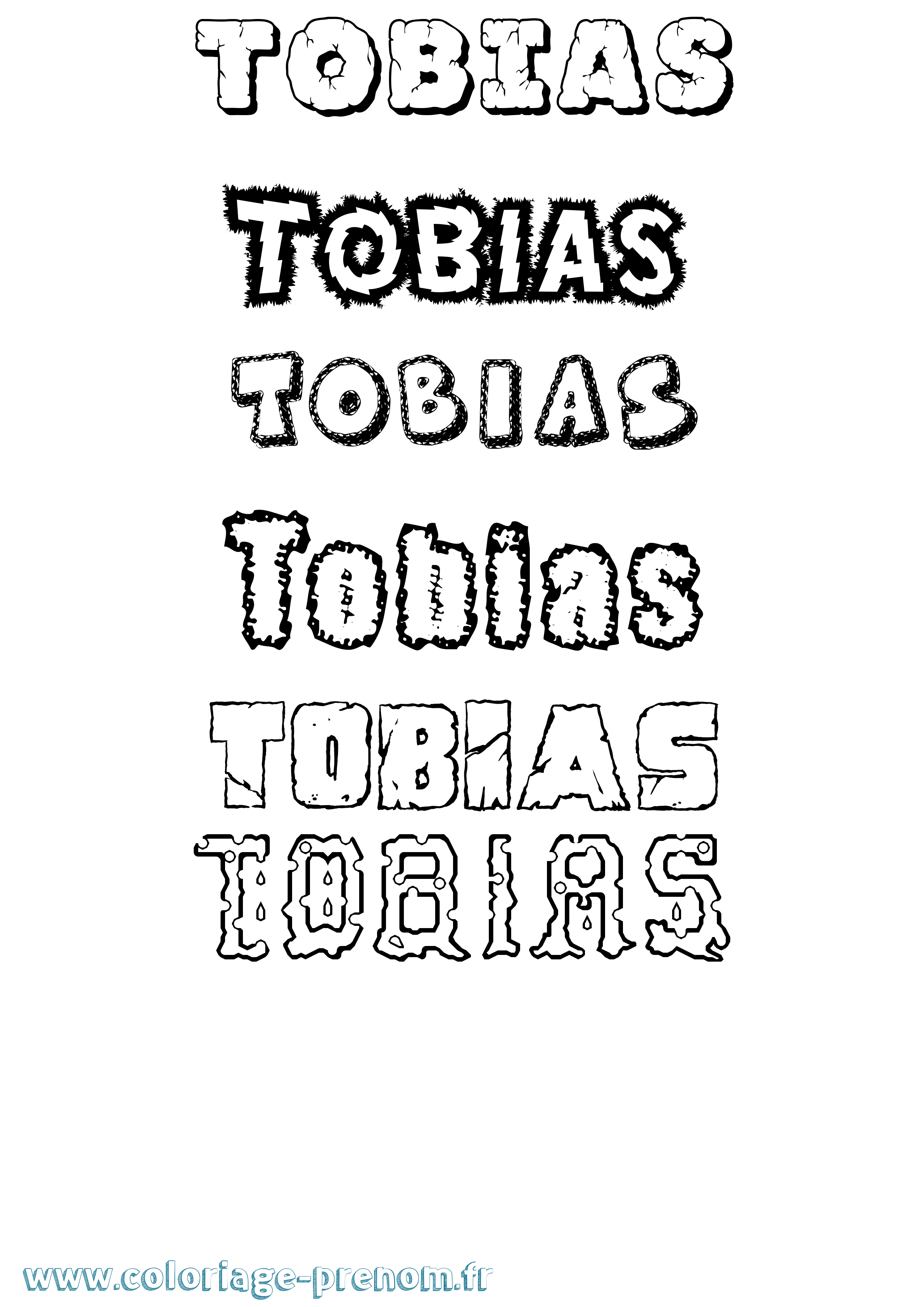 Coloriage prénom Tobias Destructuré