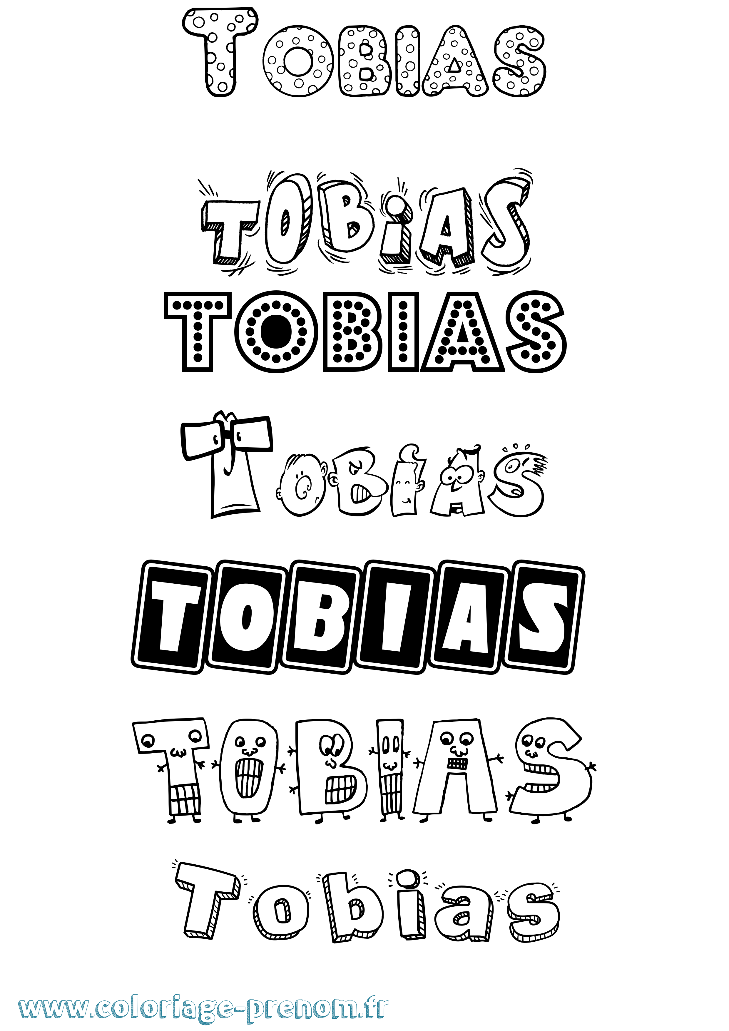 Coloriage prénom Tobias Fun