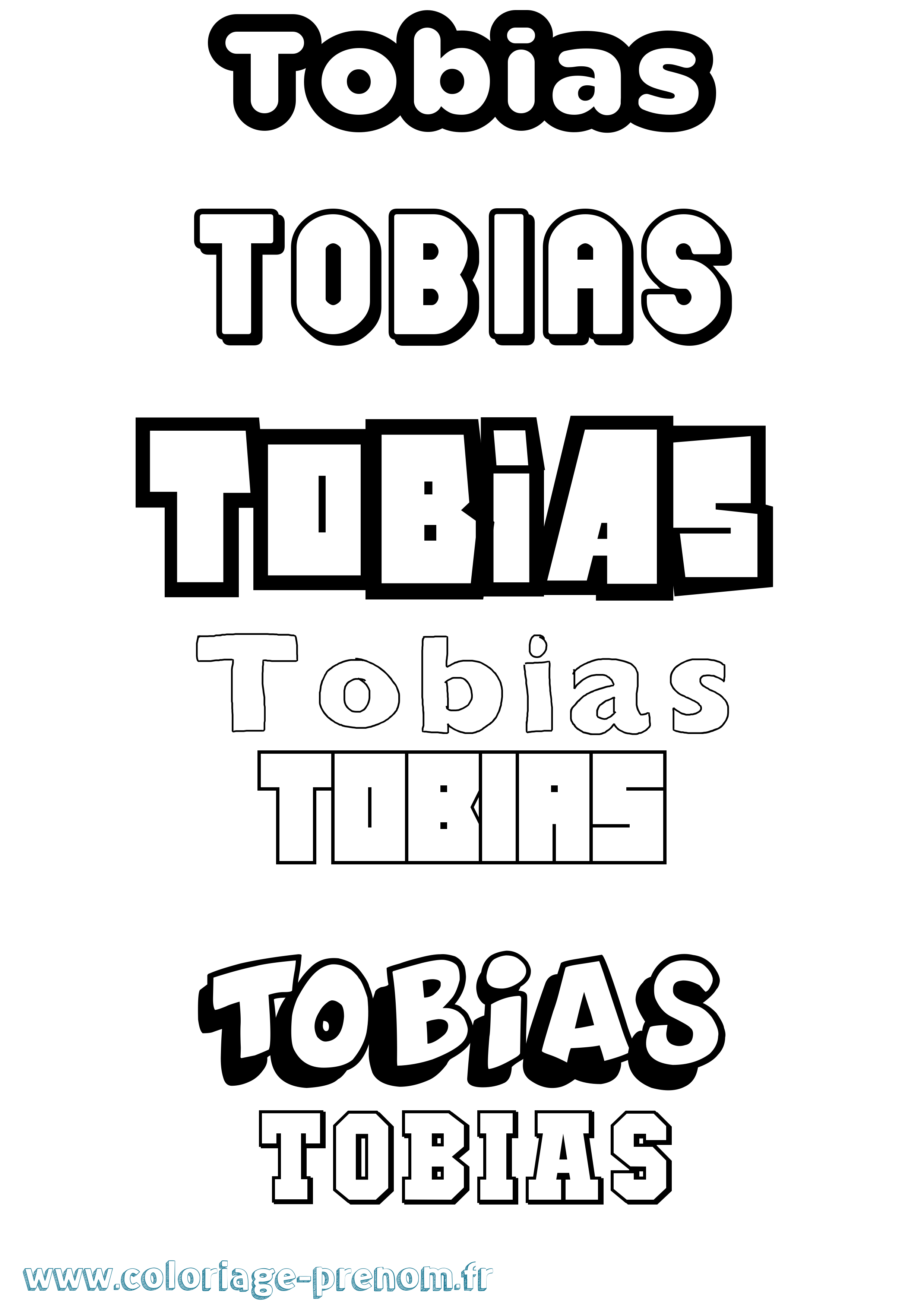Coloriage prénom Tobias Simple