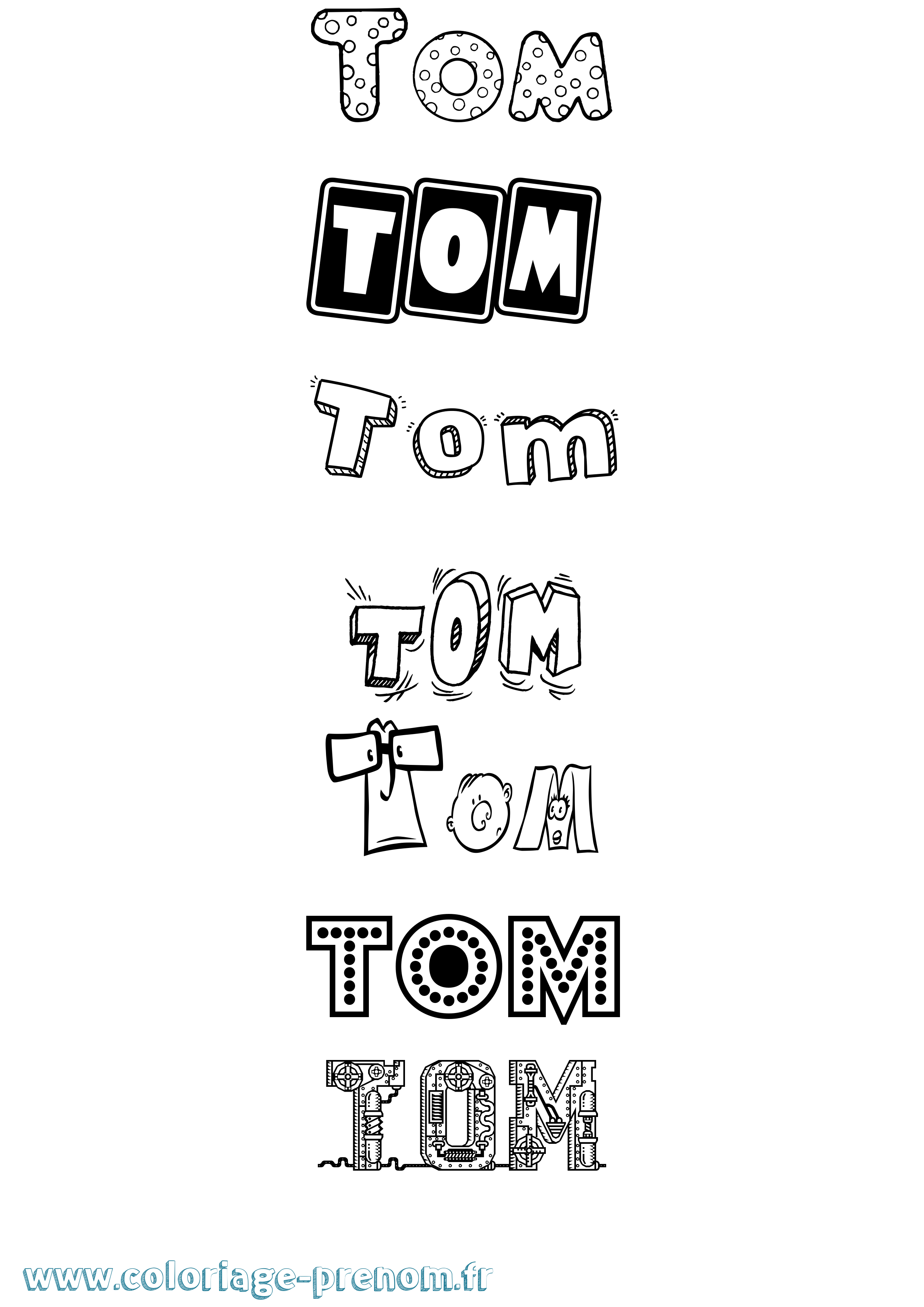 Coloriage prénom Tom