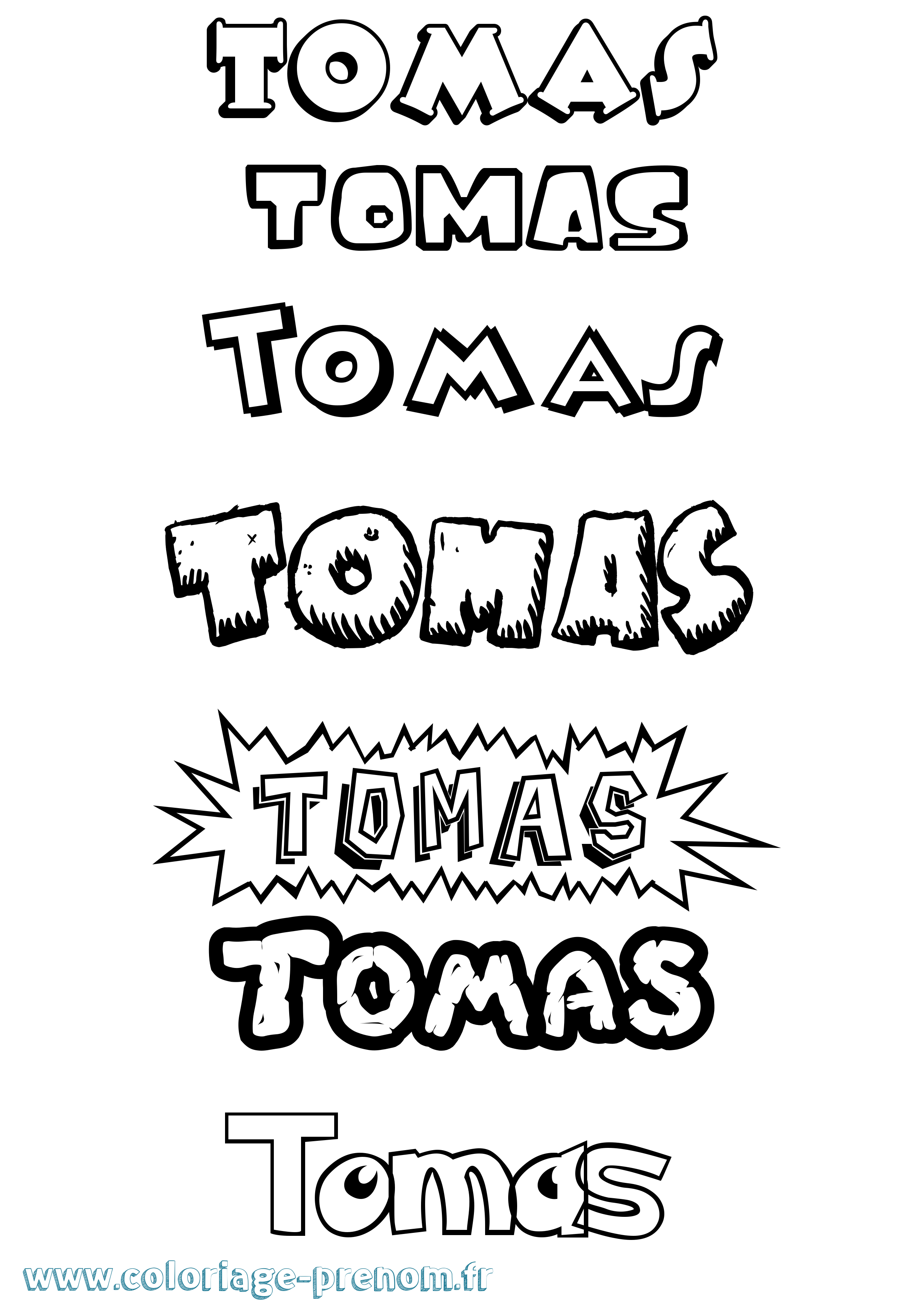 Coloriage prénom Tomas Dessin Animé