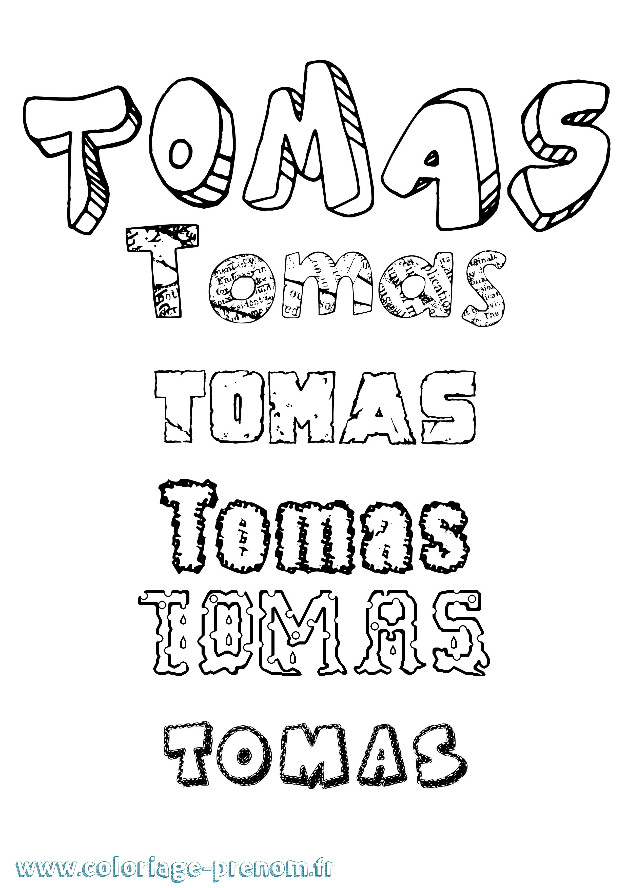 Coloriage prénom Tomas