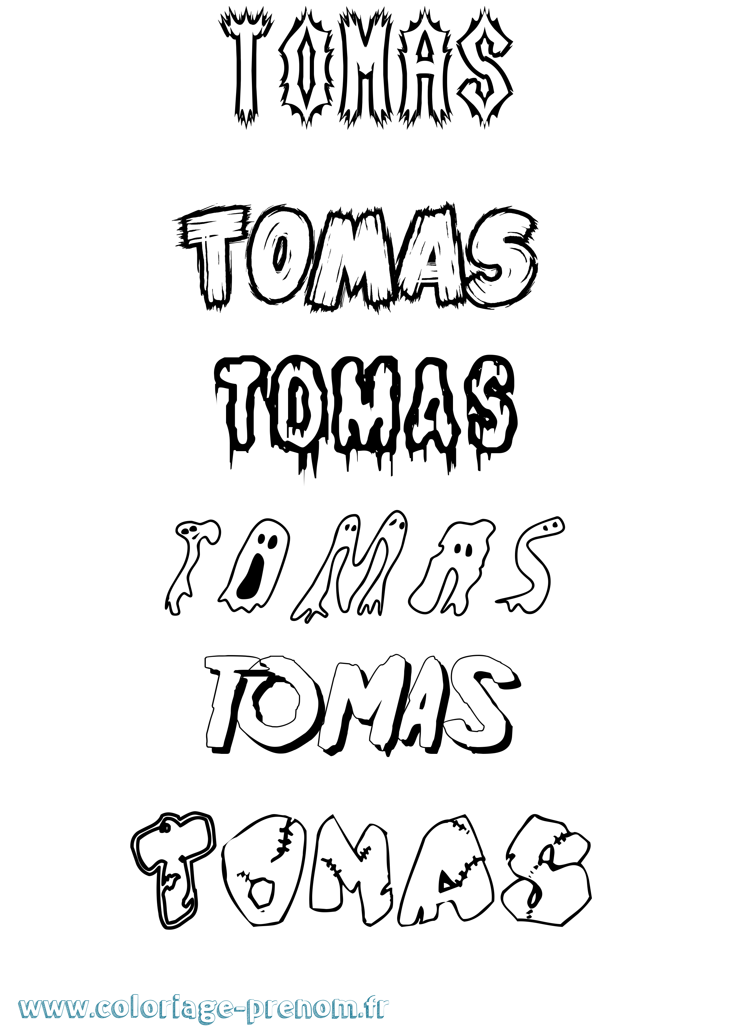 Coloriage prénom Tomas Frisson