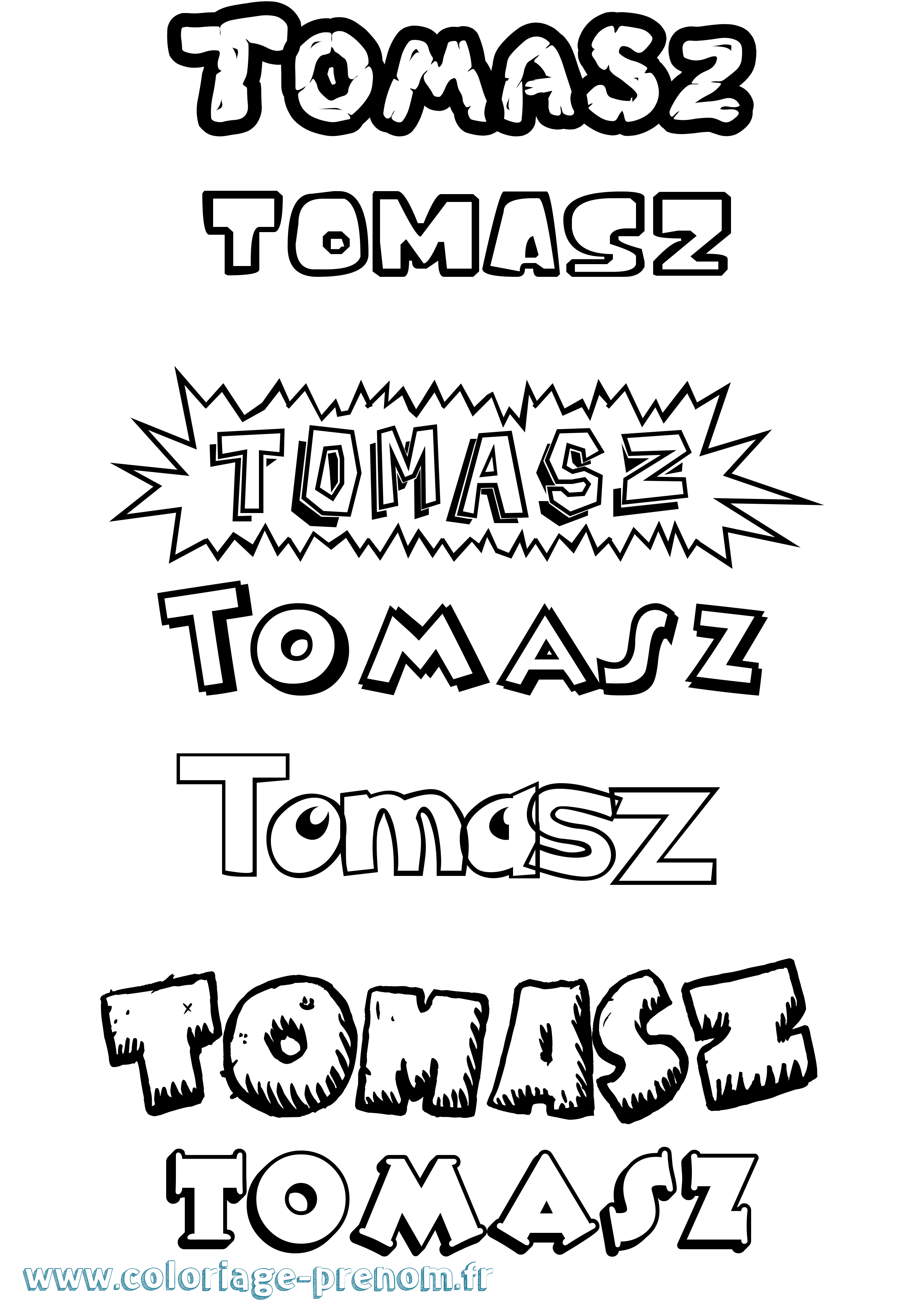 Coloriage Tomasz Dessin Animé Coloriage prénom Tomasz Dessin Animé