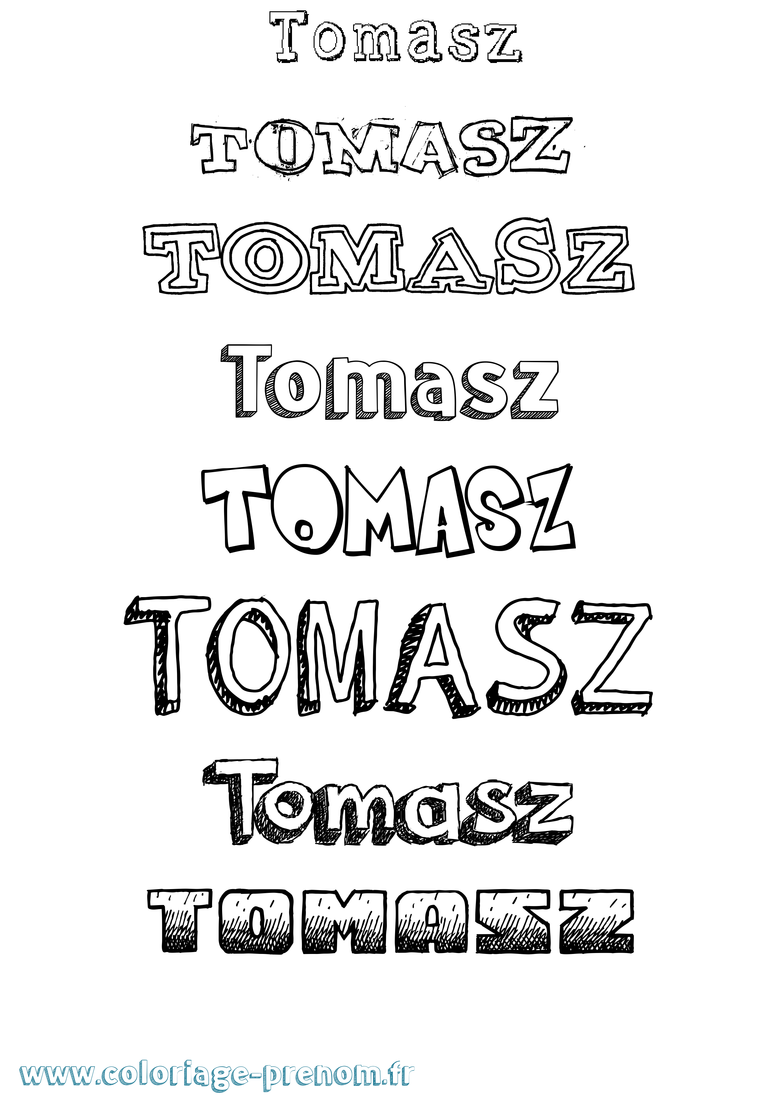 Coloriage prénom Tomasz Dessiné