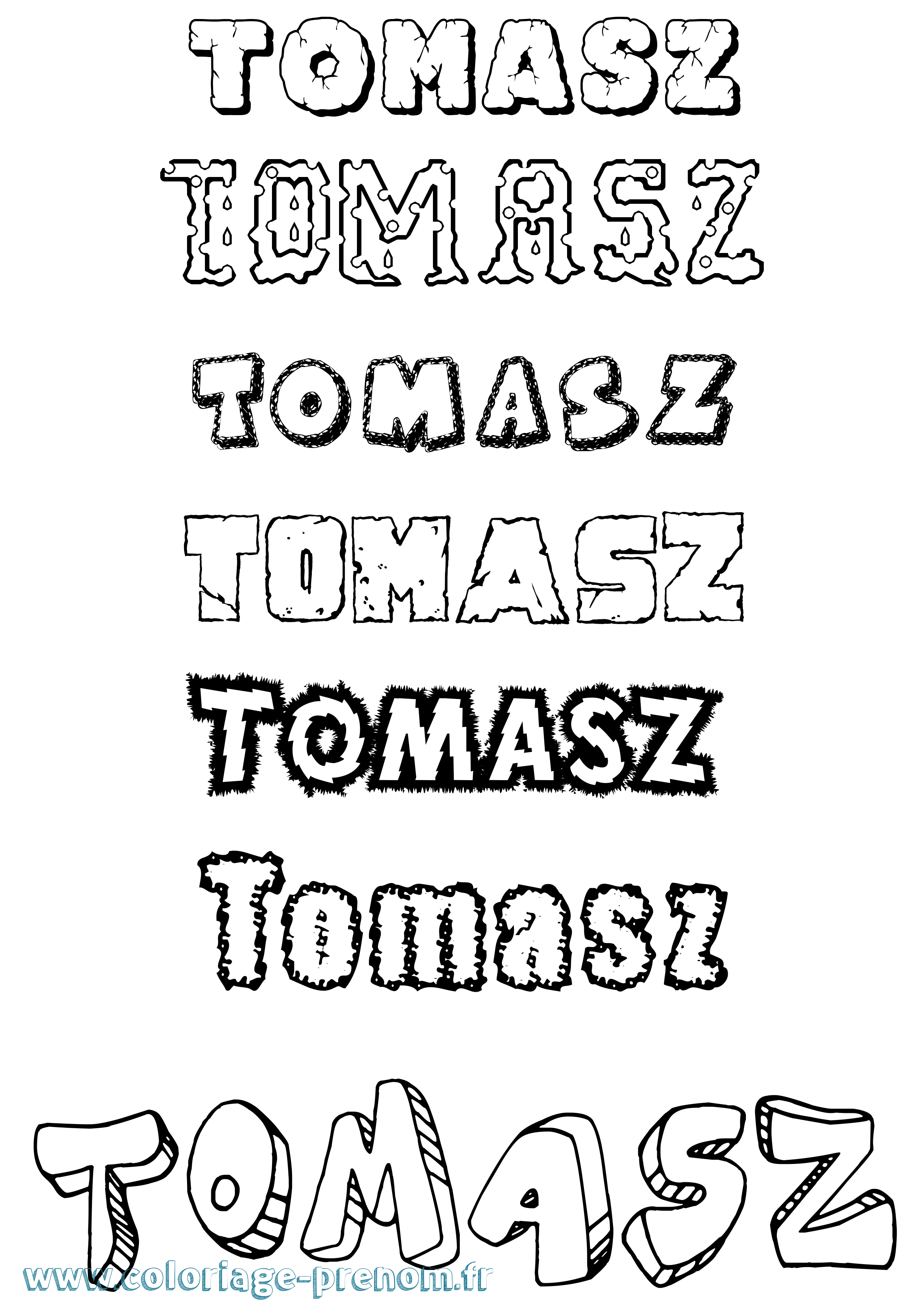 Coloriage Tomasz Destructuré Coloriage prénom Tomasz Destructuré