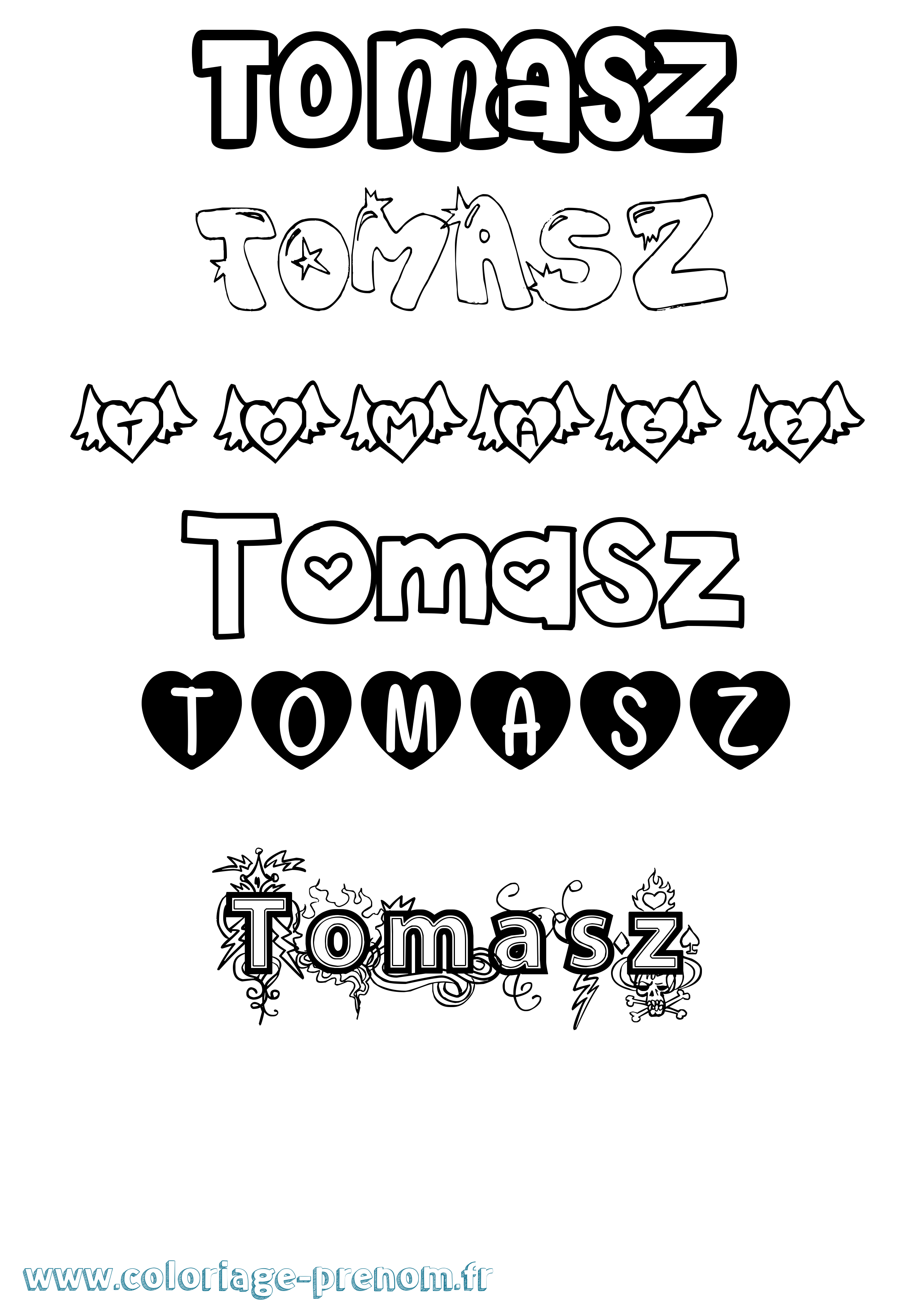 Coloriage Tomasz Girly Coloriage prénom Tomasz Girly