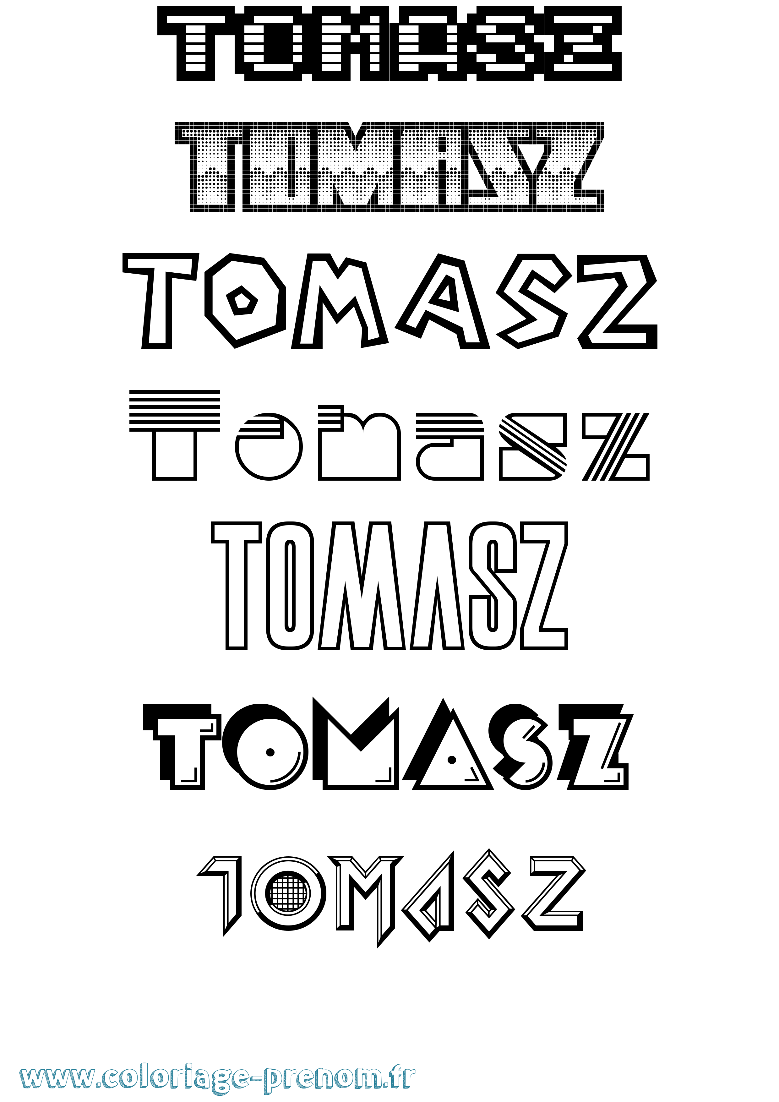 Coloriage Tomasz Jeux Vidéos Coloriage prénom Tomasz Jeux Vidéos