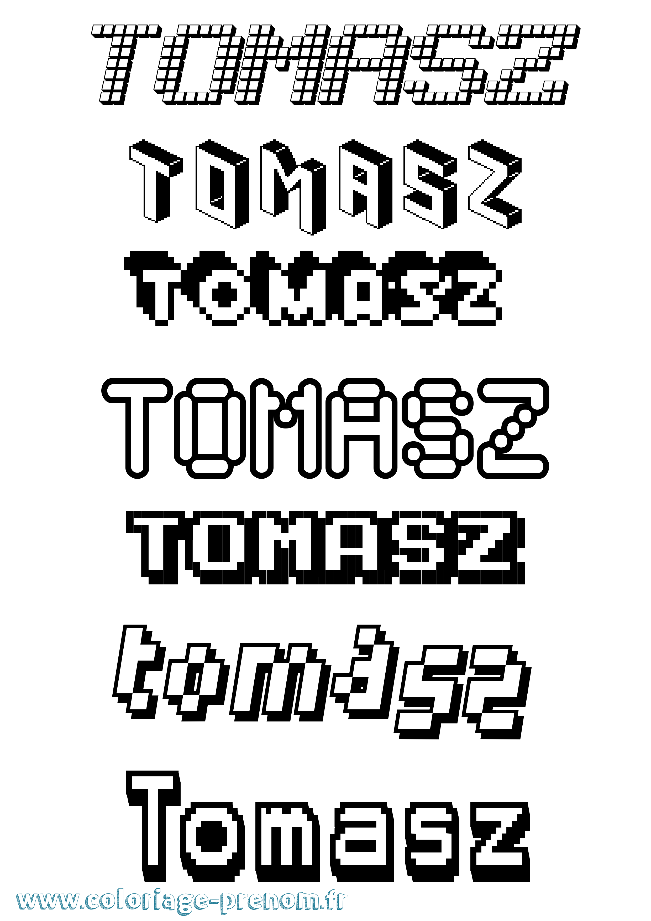 Coloriage Tomasz Pixel Coloriage prénom Tomasz Pixel