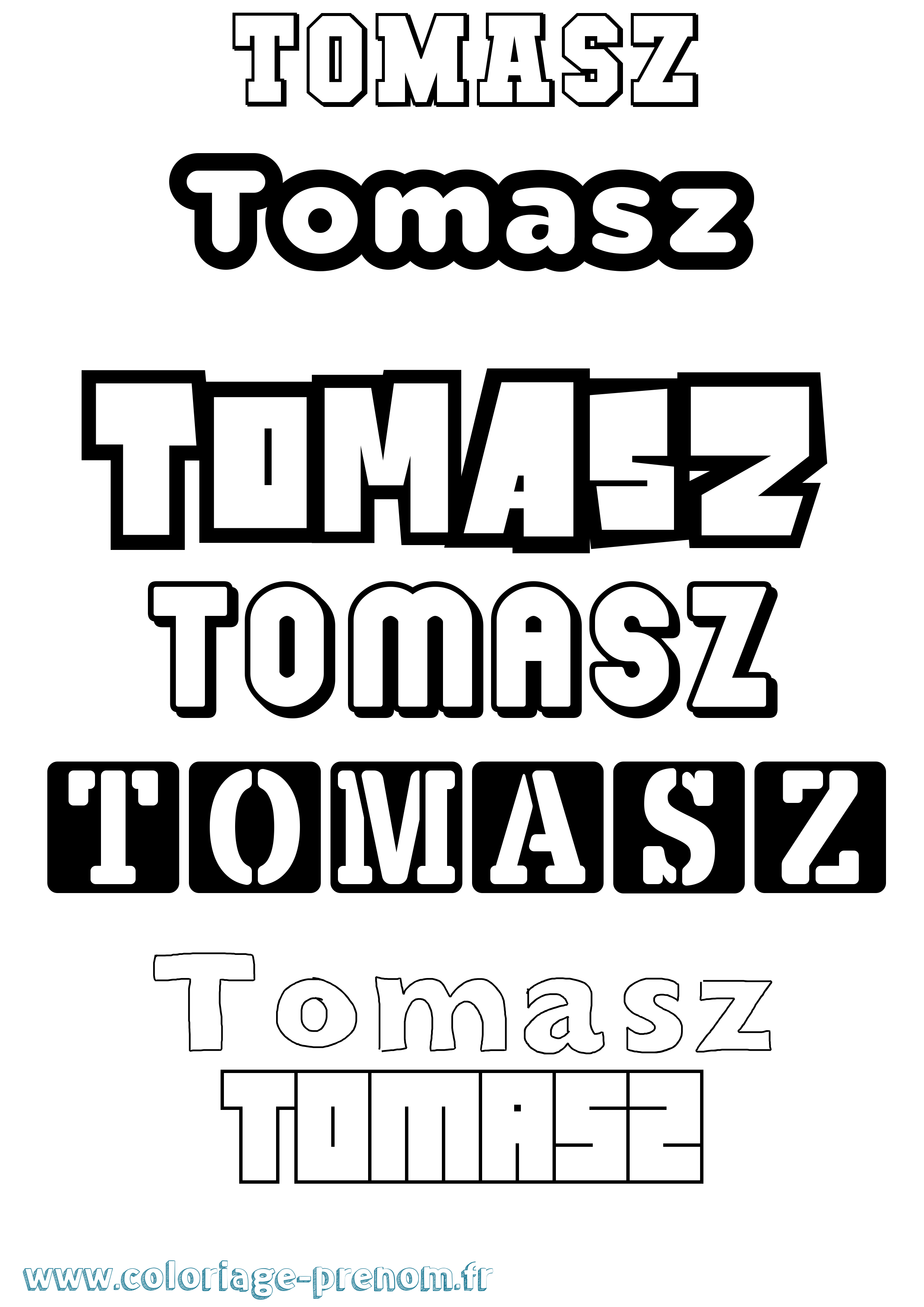 Coloriage prénom Tomasz Simple