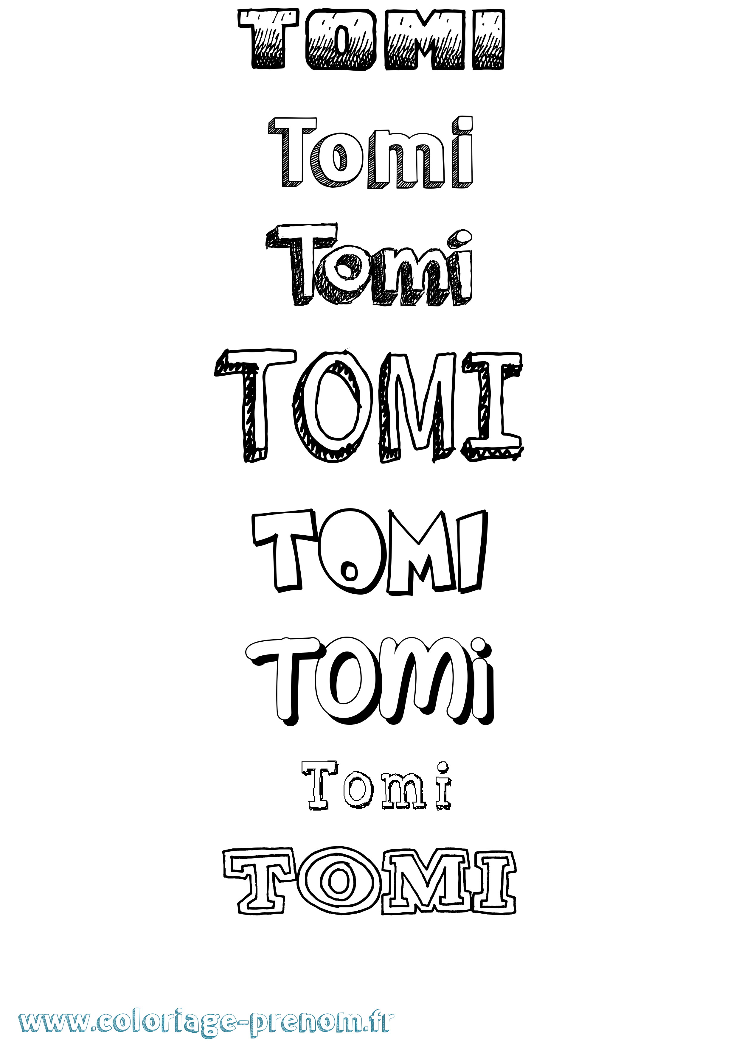 Coloriage prénom Tomi Dessiné