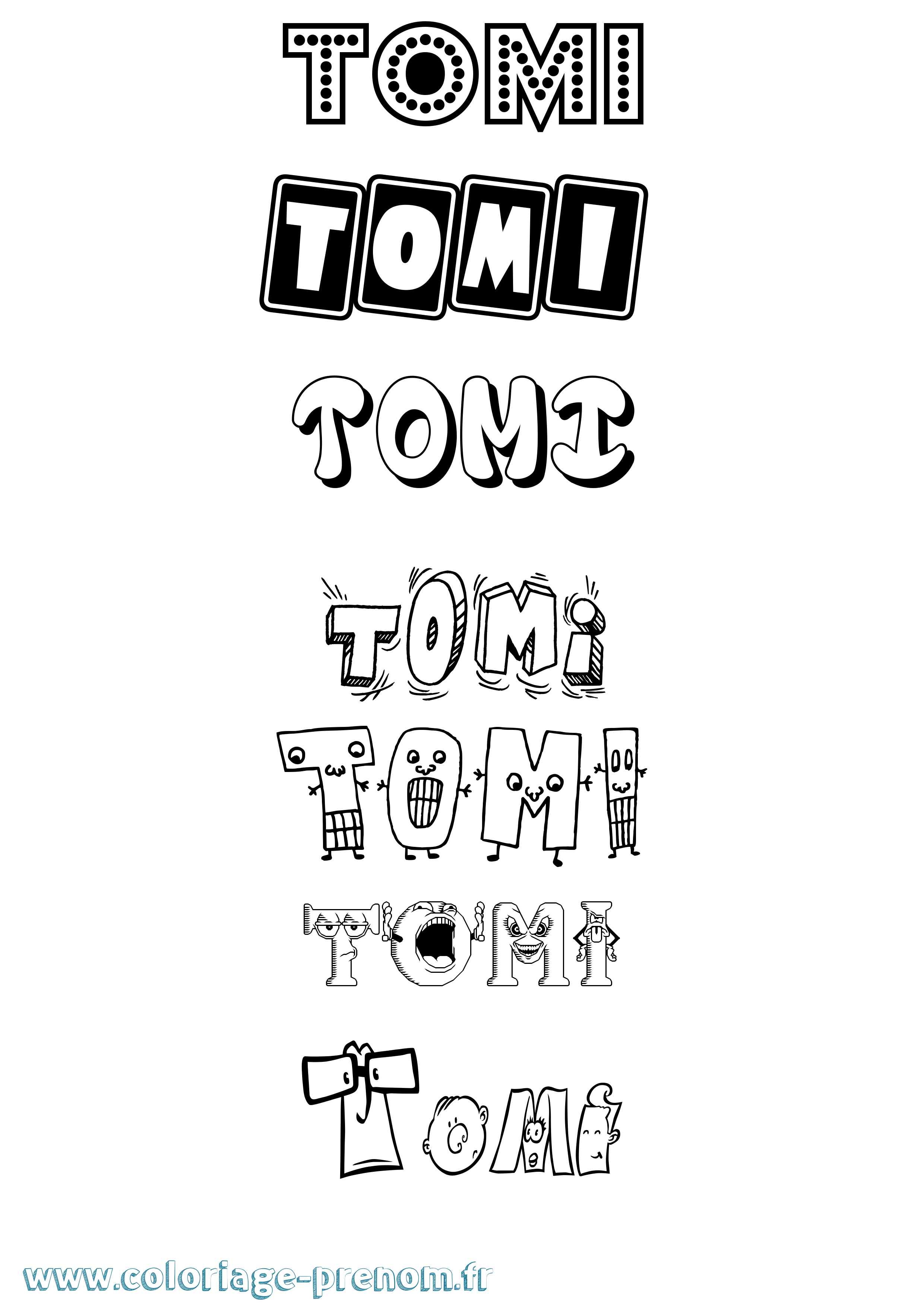 Coloriage prénom Tomi Fun