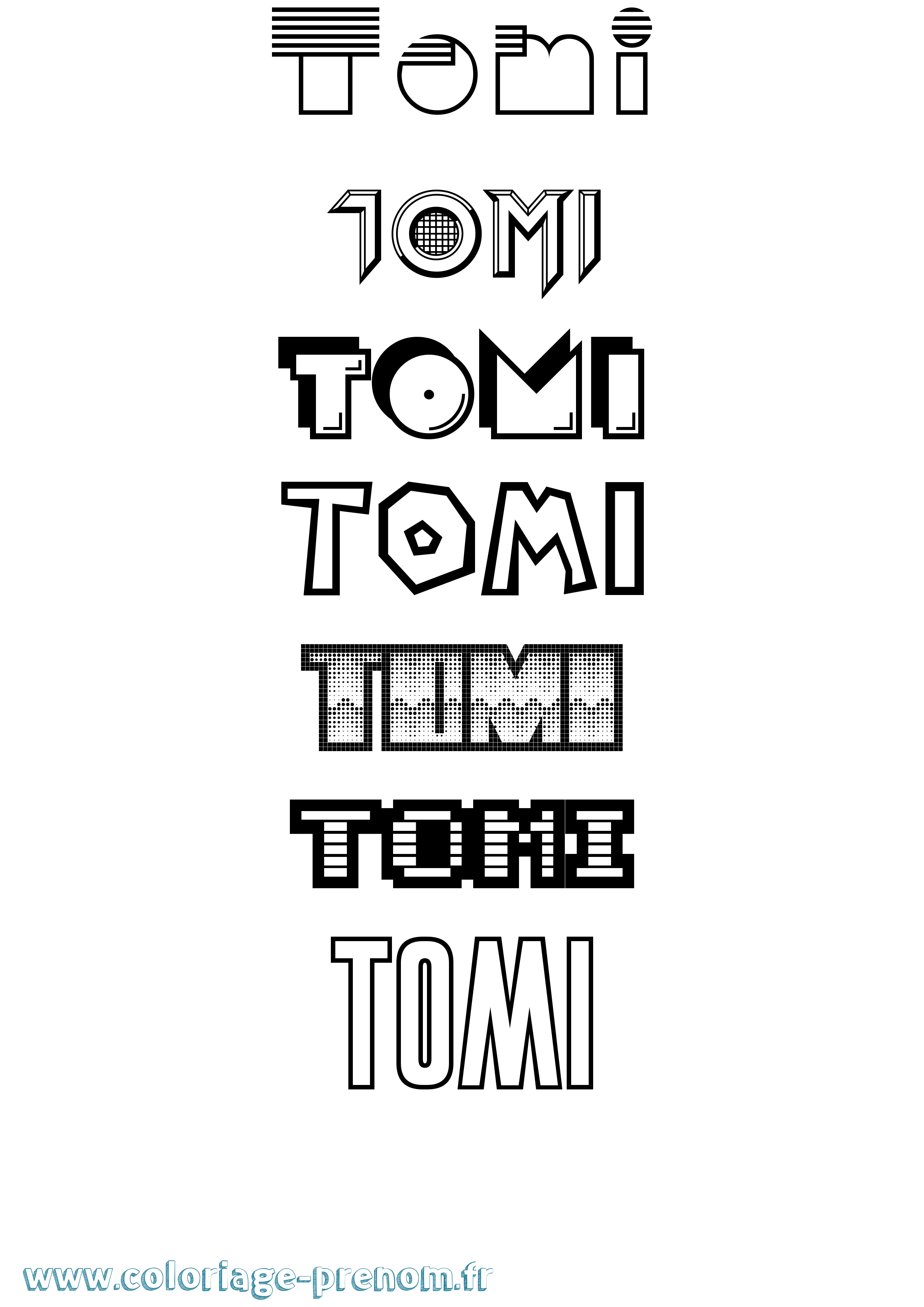 Coloriage prénom Tomi Jeux Vidéos