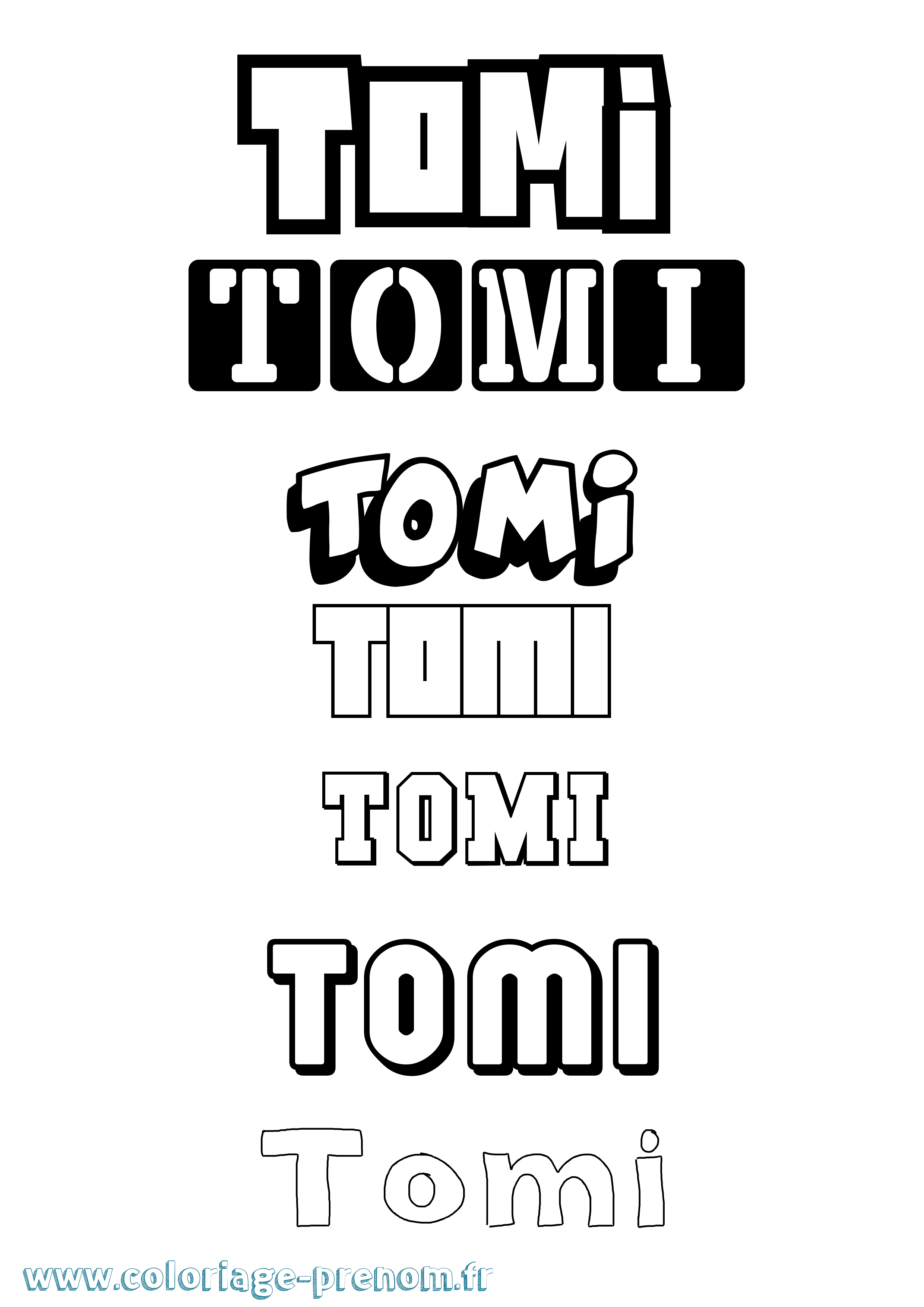 Coloriage prénom Tomi Simple