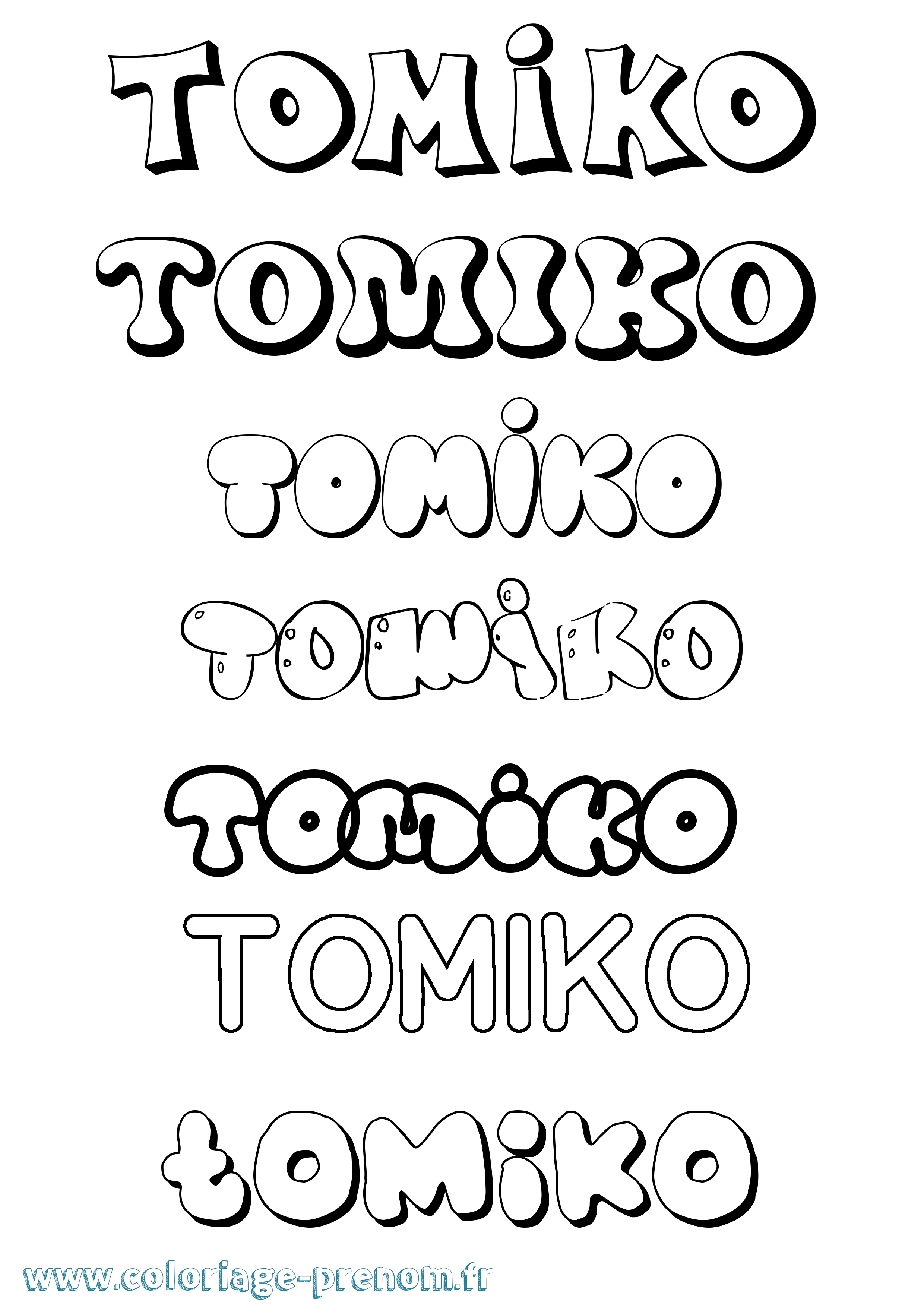 Coloriage Tomiko Bubble Coloriage prénom Tomiko Bubble