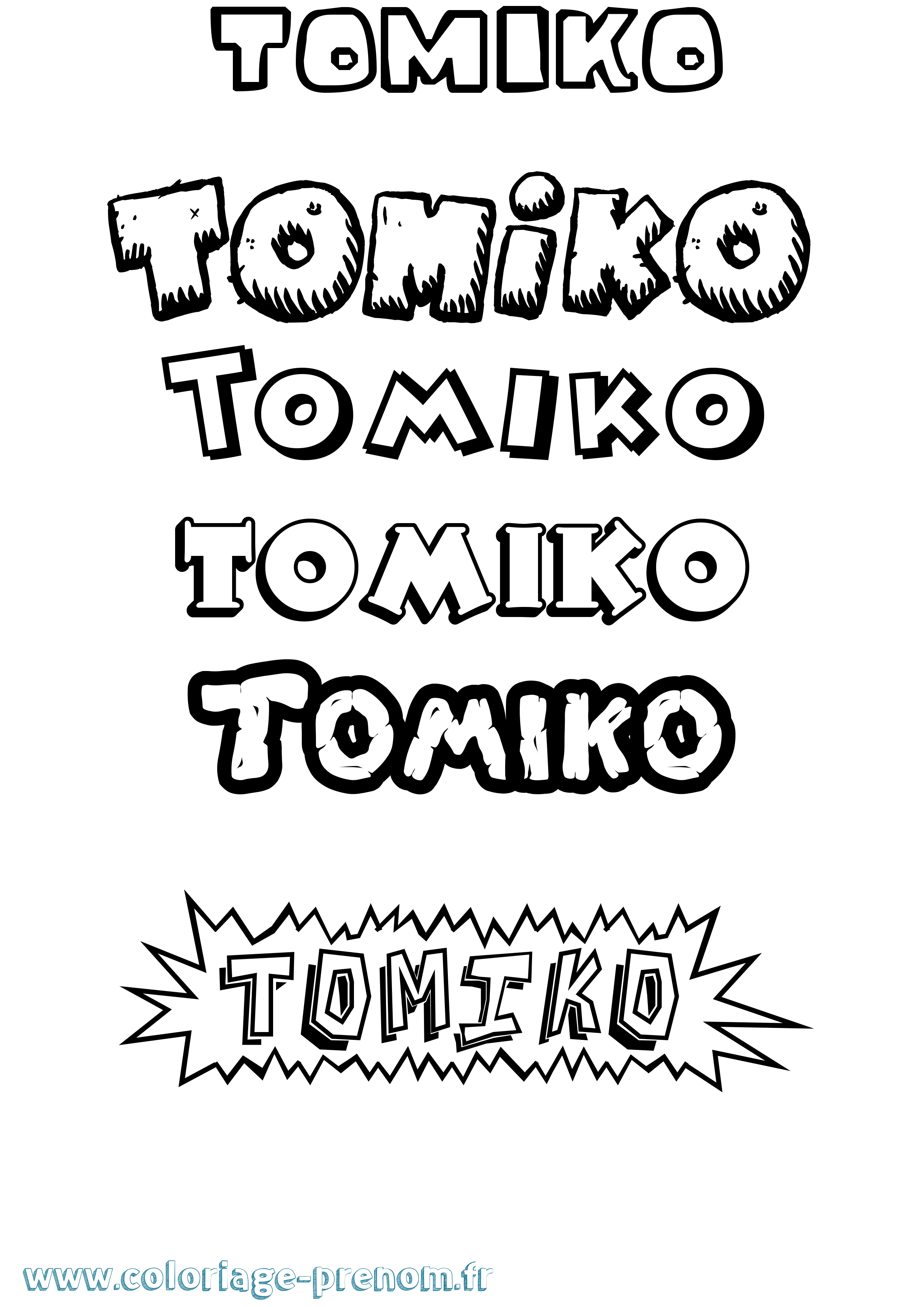 Coloriage Tomiko Dessin Animé Coloriage prénom Tomiko Dessin Animé