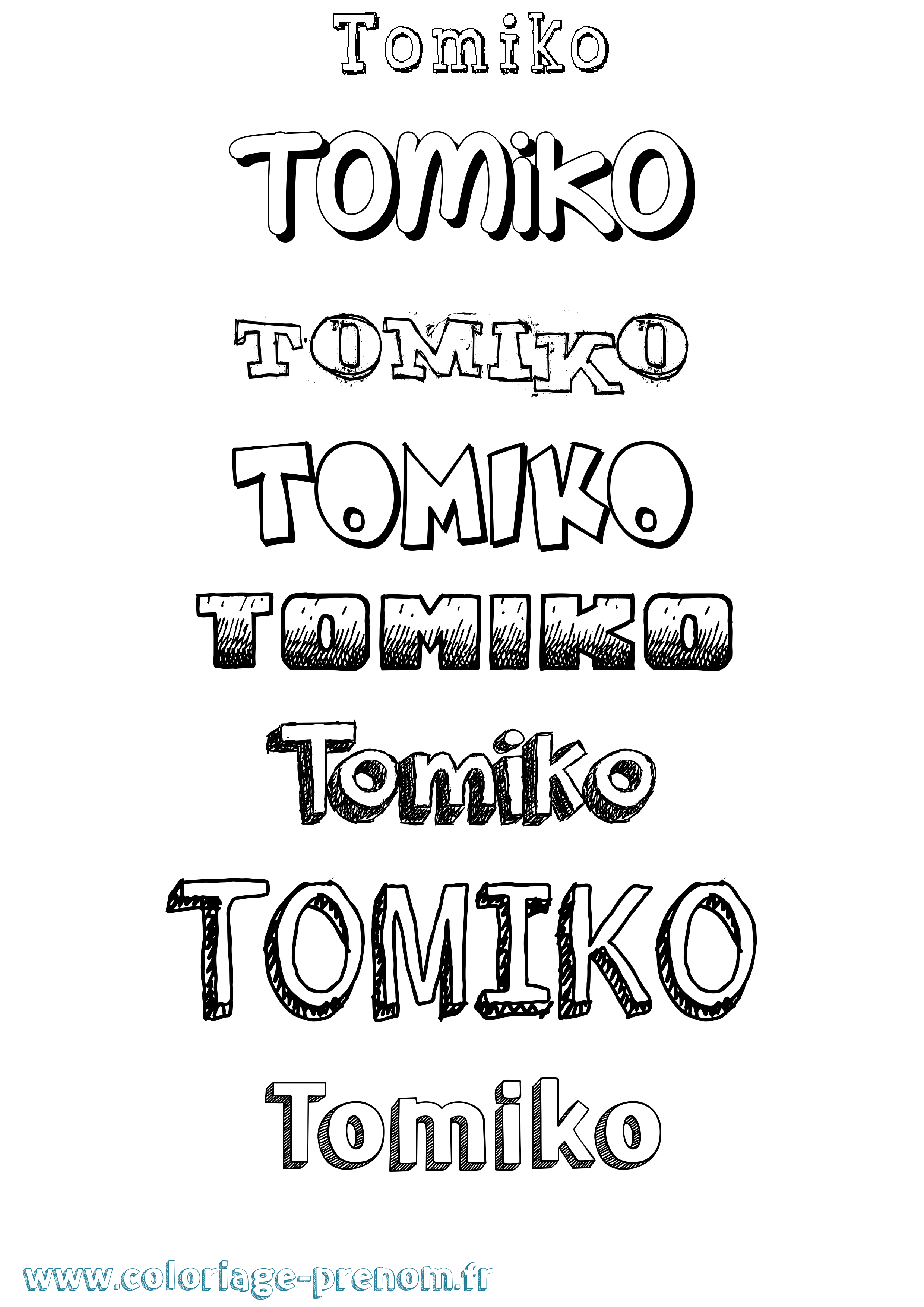 Coloriage Tomiko Dessiné Coloriage prénom Tomiko Dessiné