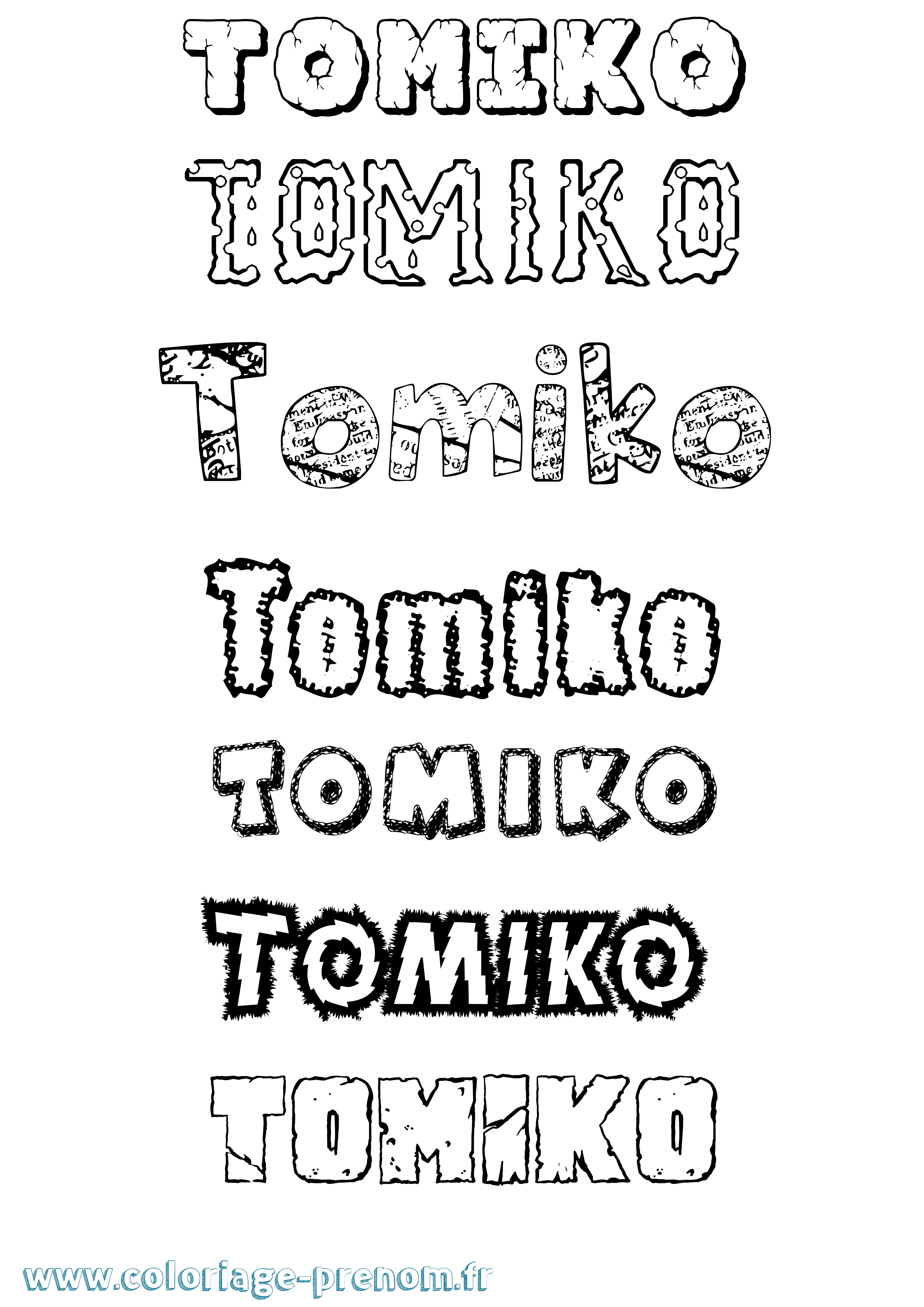 Coloriage Tomiko Destructuré Coloriage prénom Tomiko Destructuré
