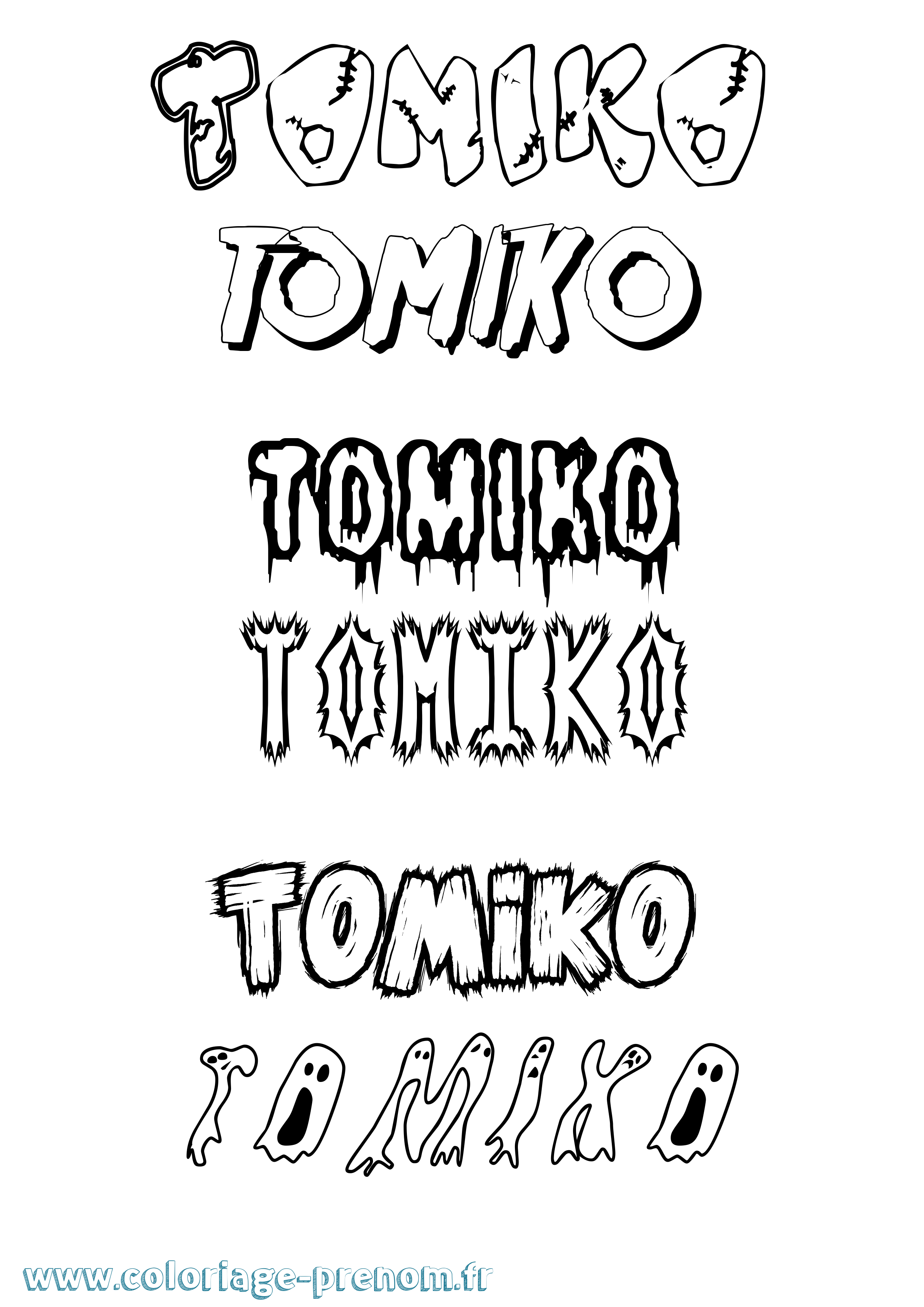 Coloriage Tomiko Frisson Coloriage prénom Tomiko Frisson