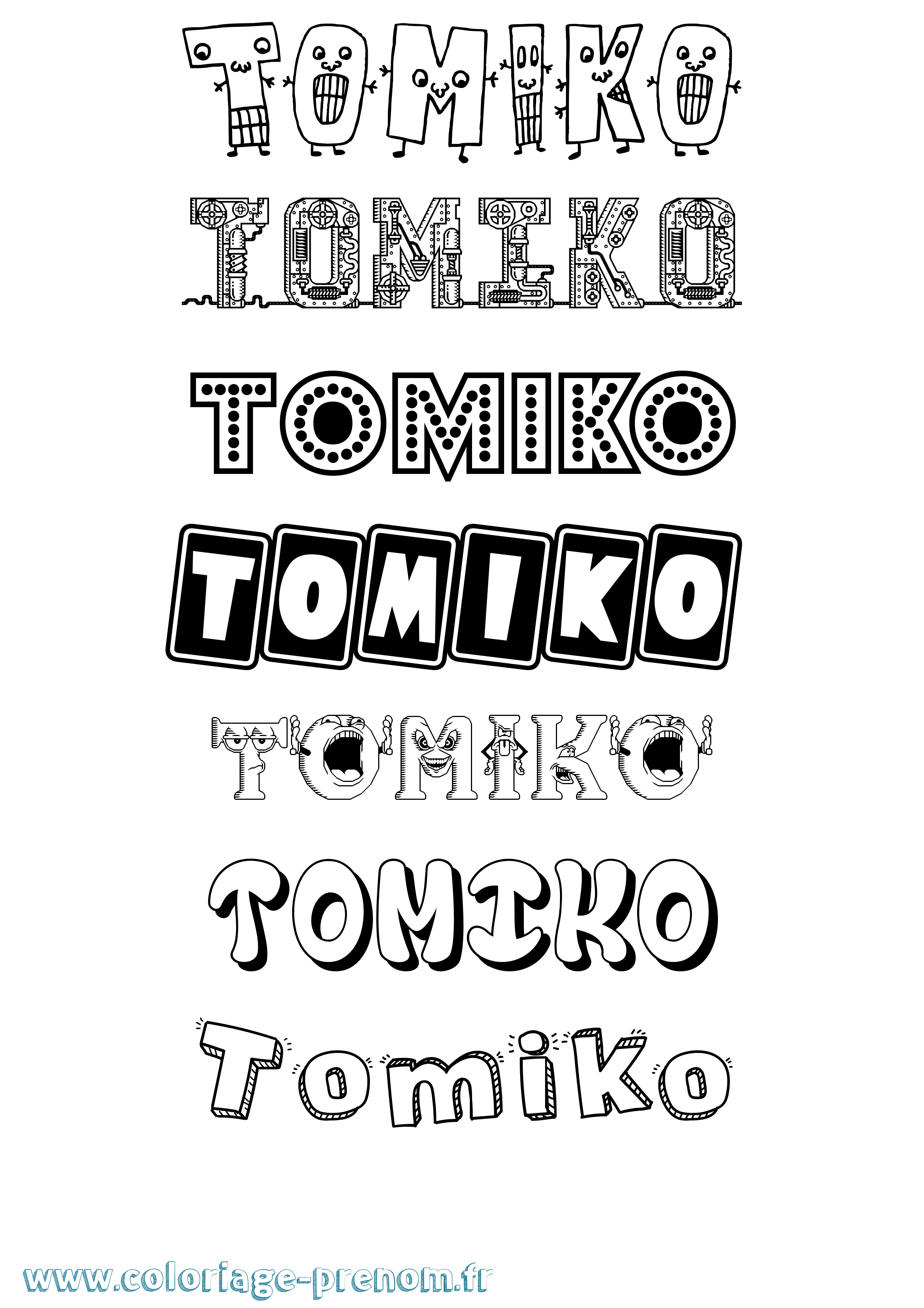Coloriage Tomiko Fun Coloriage prénom Tomiko Fun