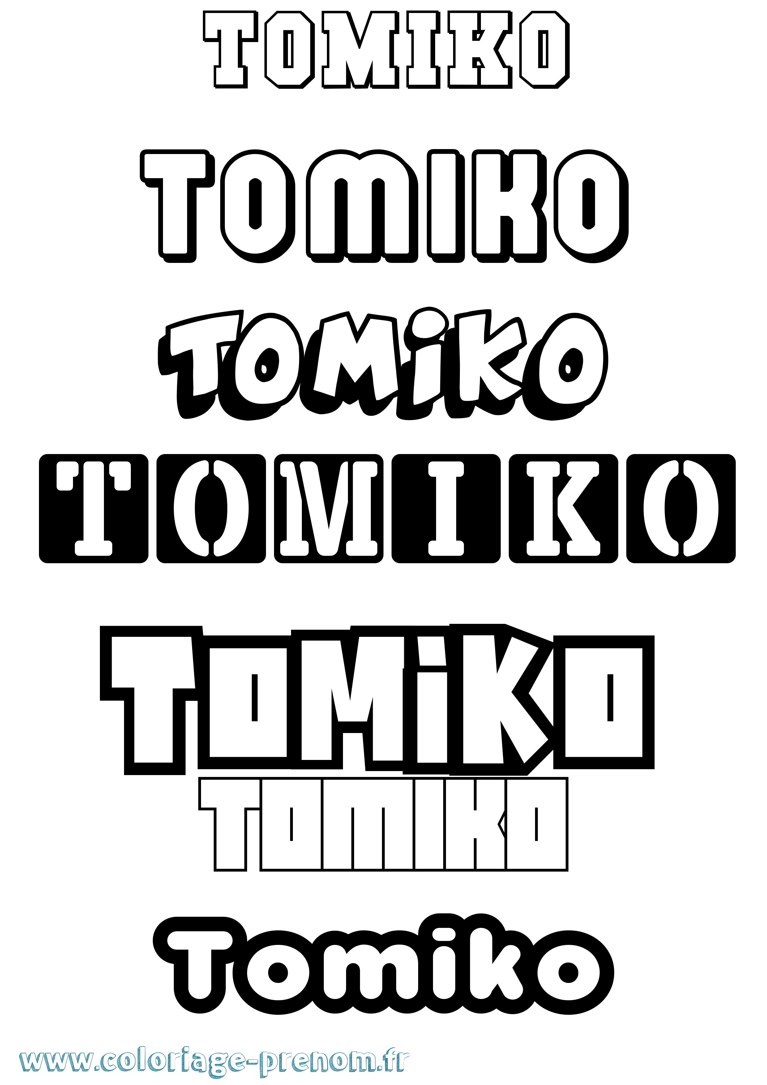 Coloriage Tomiko Simple Coloriage prénom Tomiko Simple