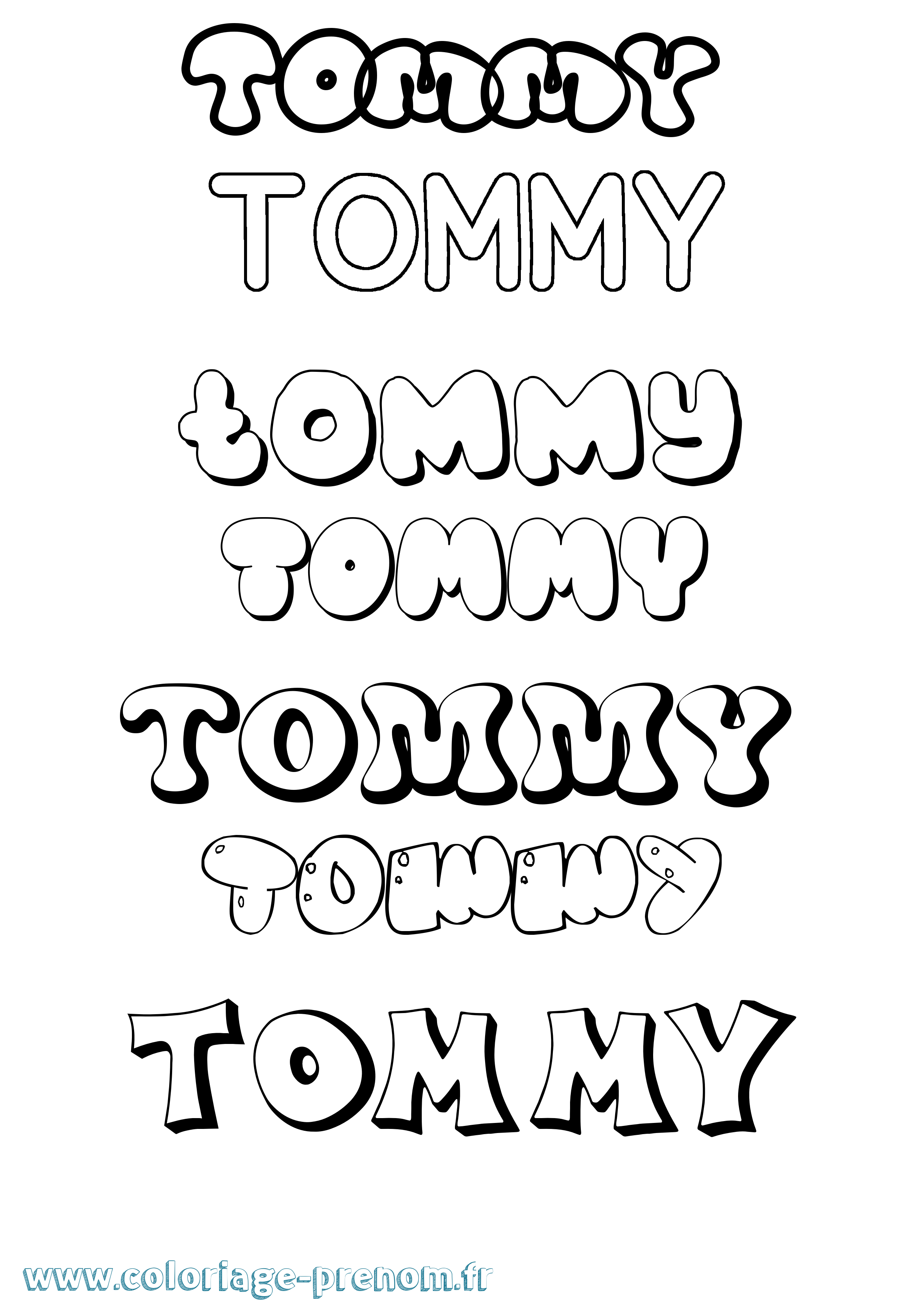 Coloriage Tommy Coloriage prénom Tommy