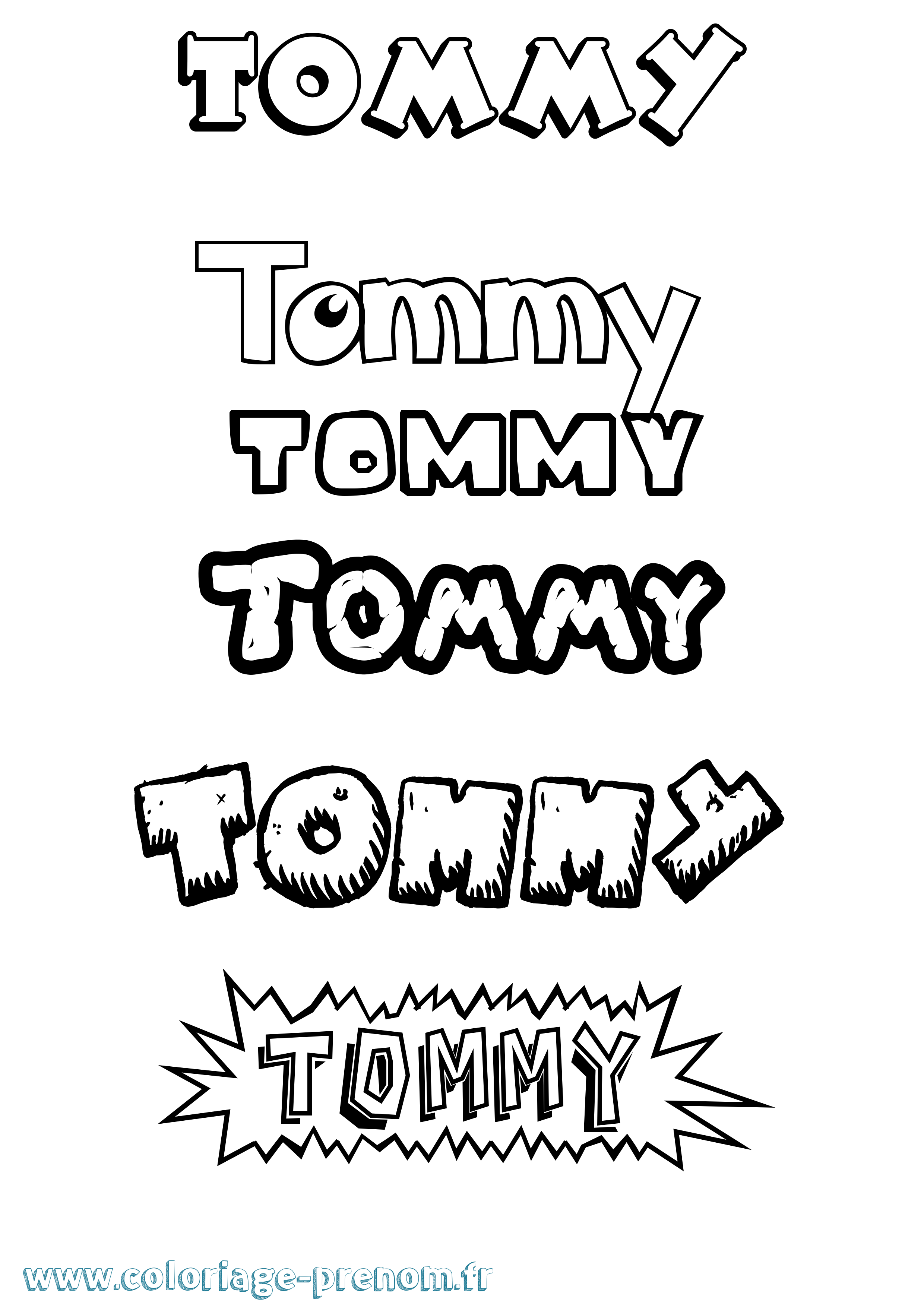 Coloriage Tommy Coloriage prénom Tommy