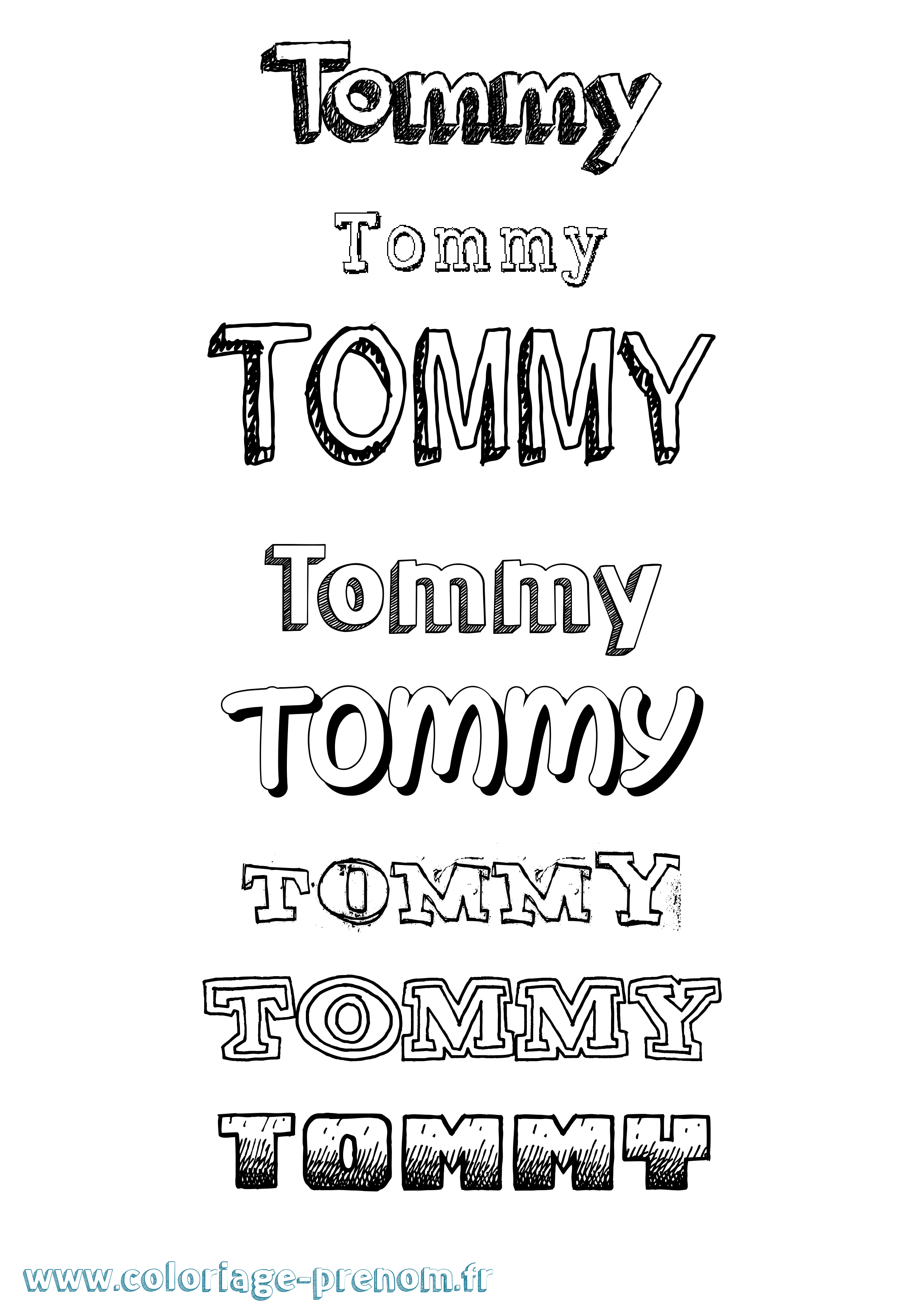 Coloriage Tommy Coloriage prénom Tommy