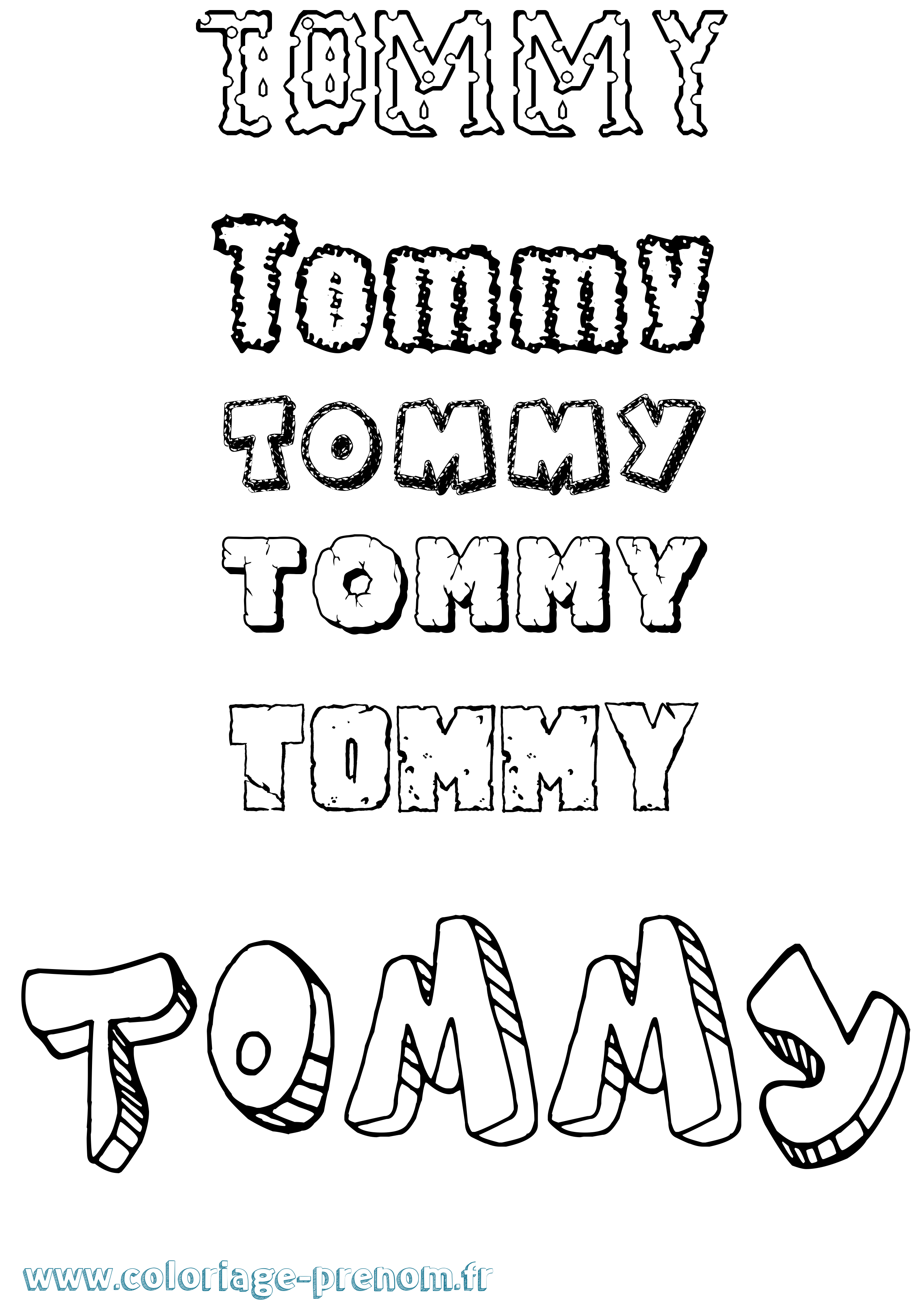Coloriage Tommy Coloriage prénom Tommy