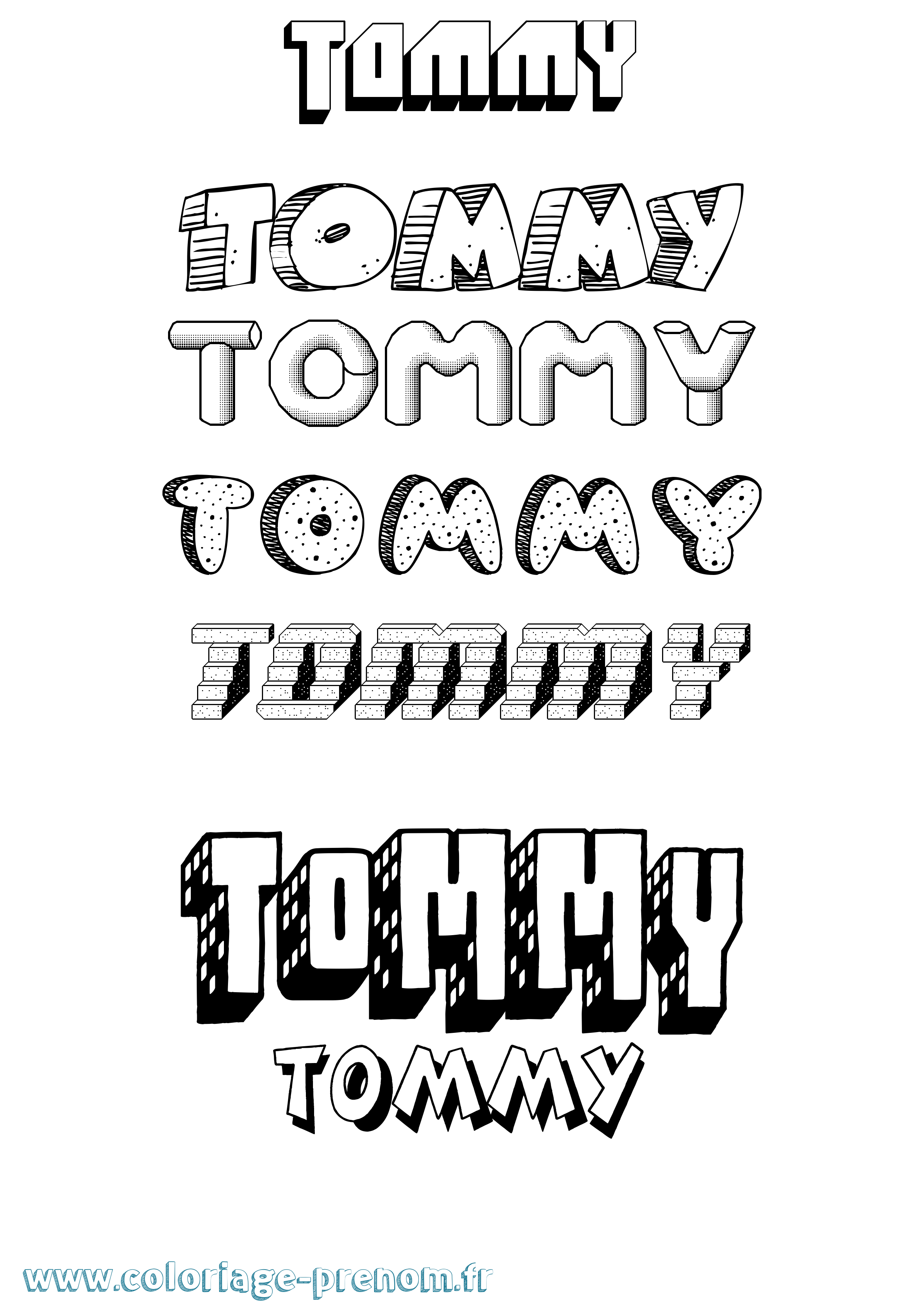 Coloriage Tommy Coloriage prénom Tommy