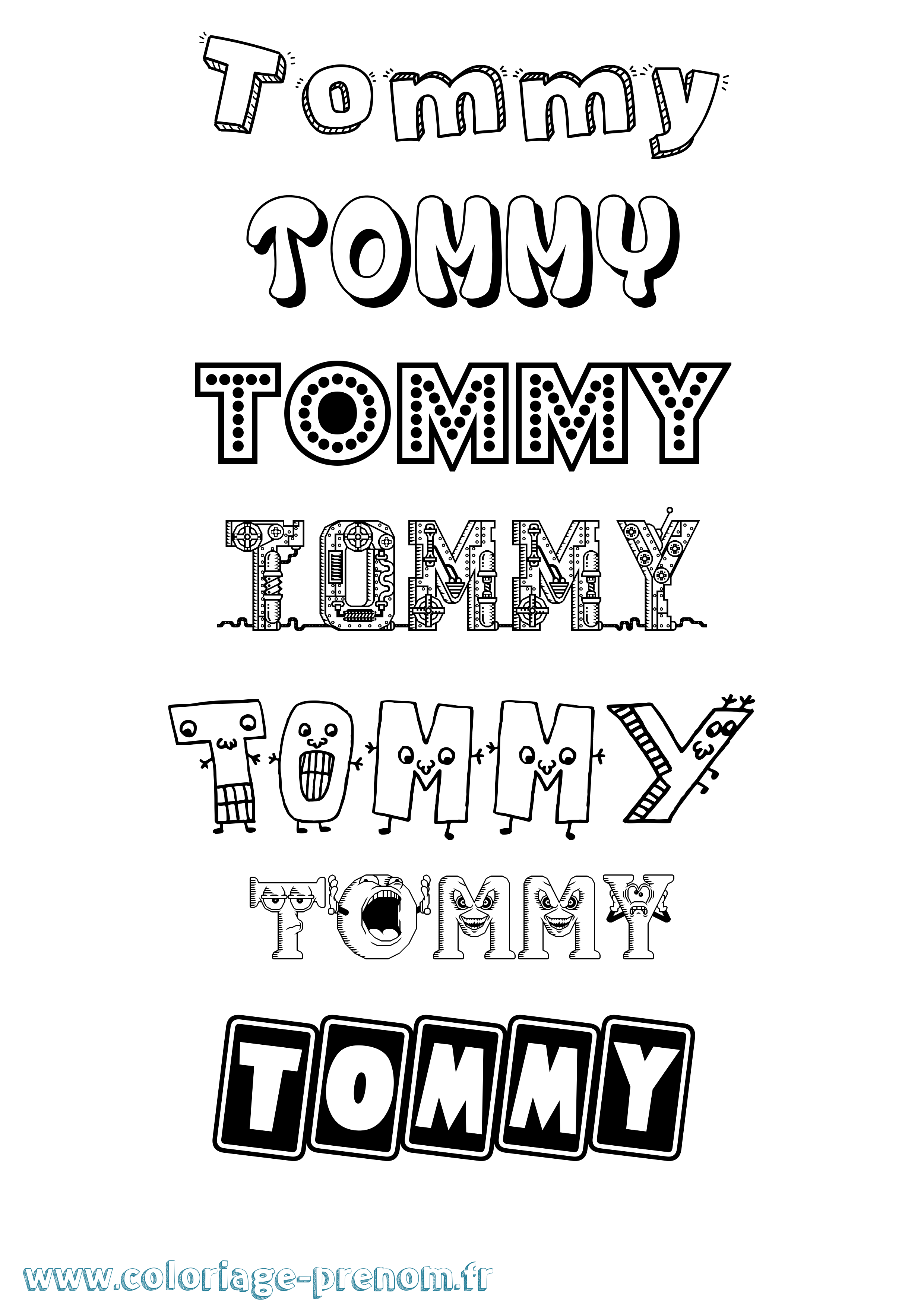 Coloriage Tommy Coloriage prénom Tommy