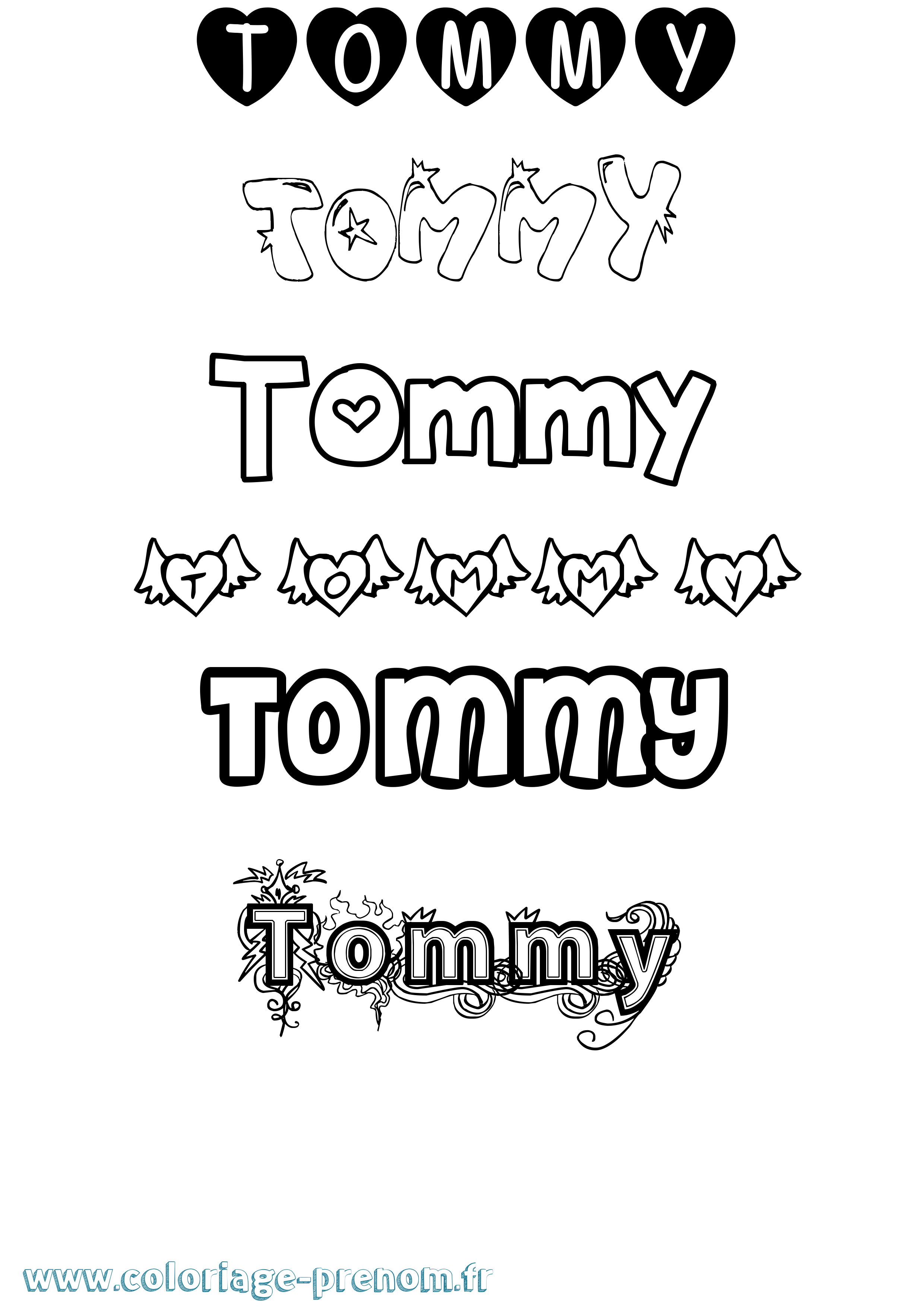 Coloriage Tommy Coloriage prénom Tommy