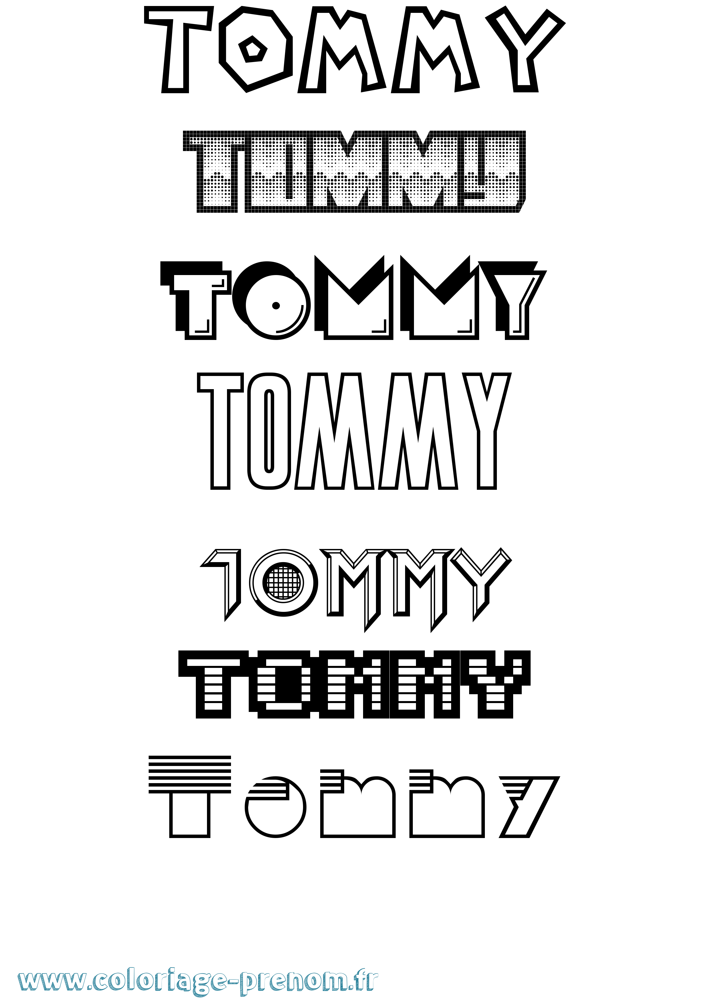 Coloriage Tommy Coloriage prénom Tommy