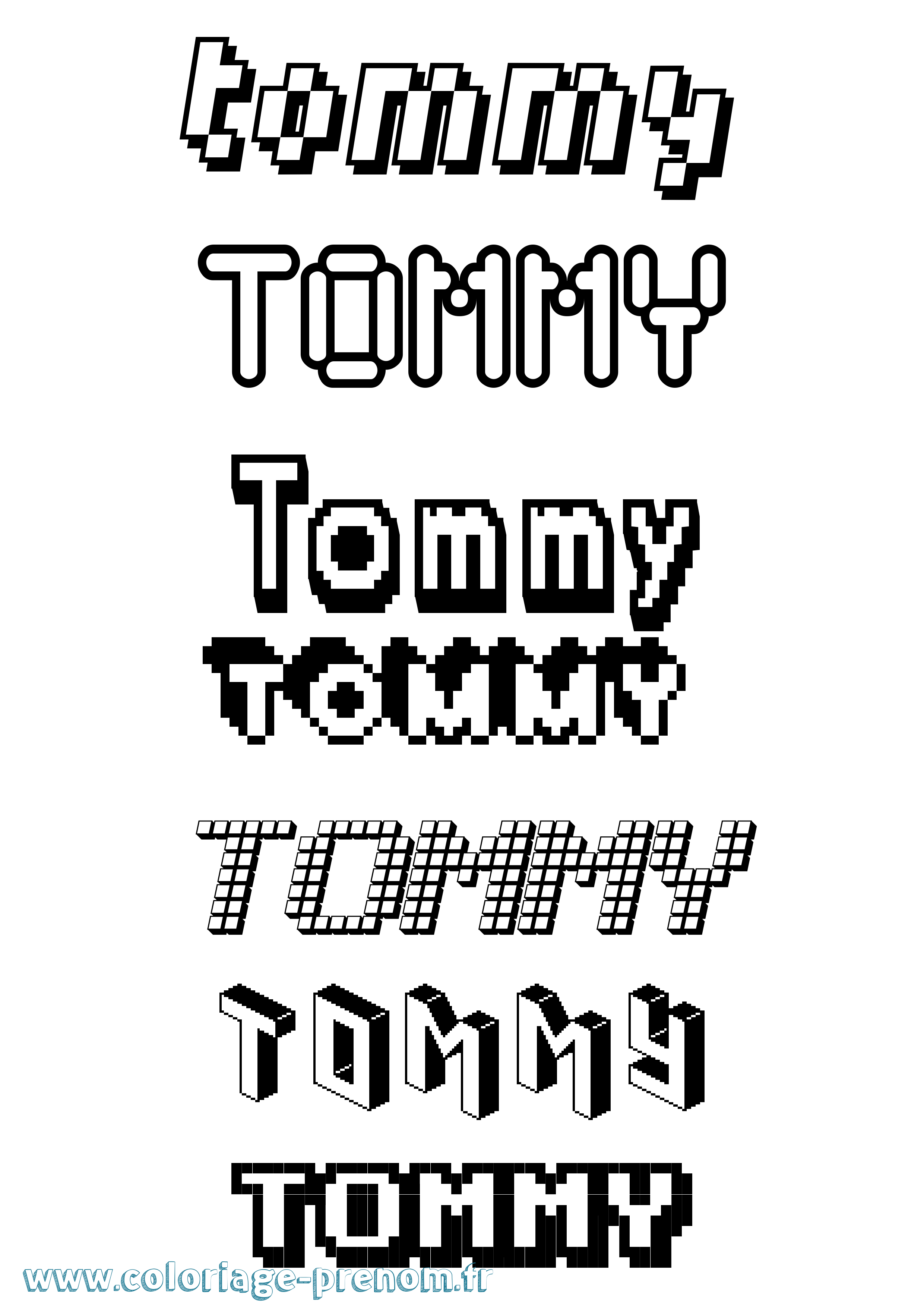 Coloriage Tommy Coloriage prénom Tommy