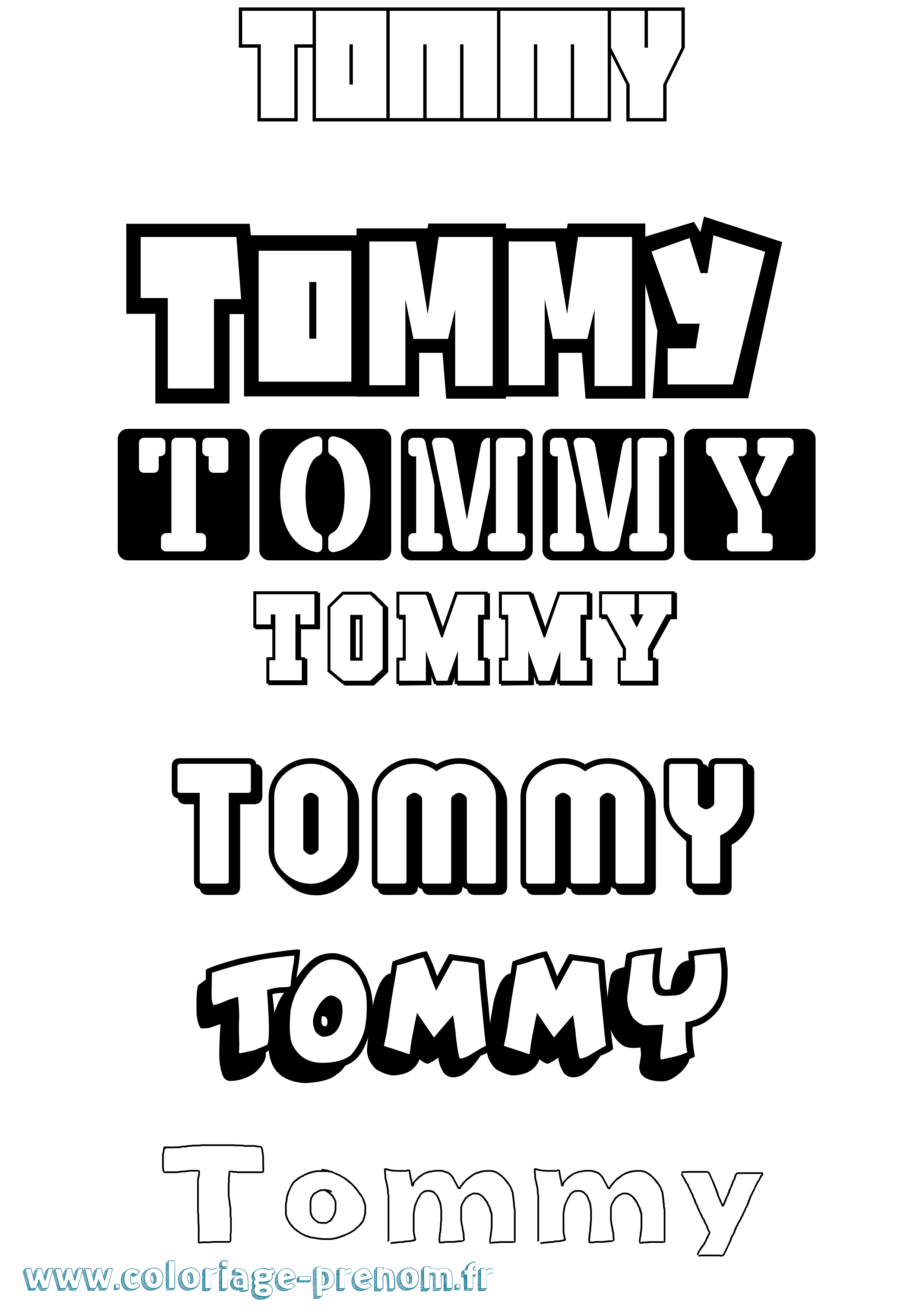 Coloriage Tommy Coloriage prénom Tommy