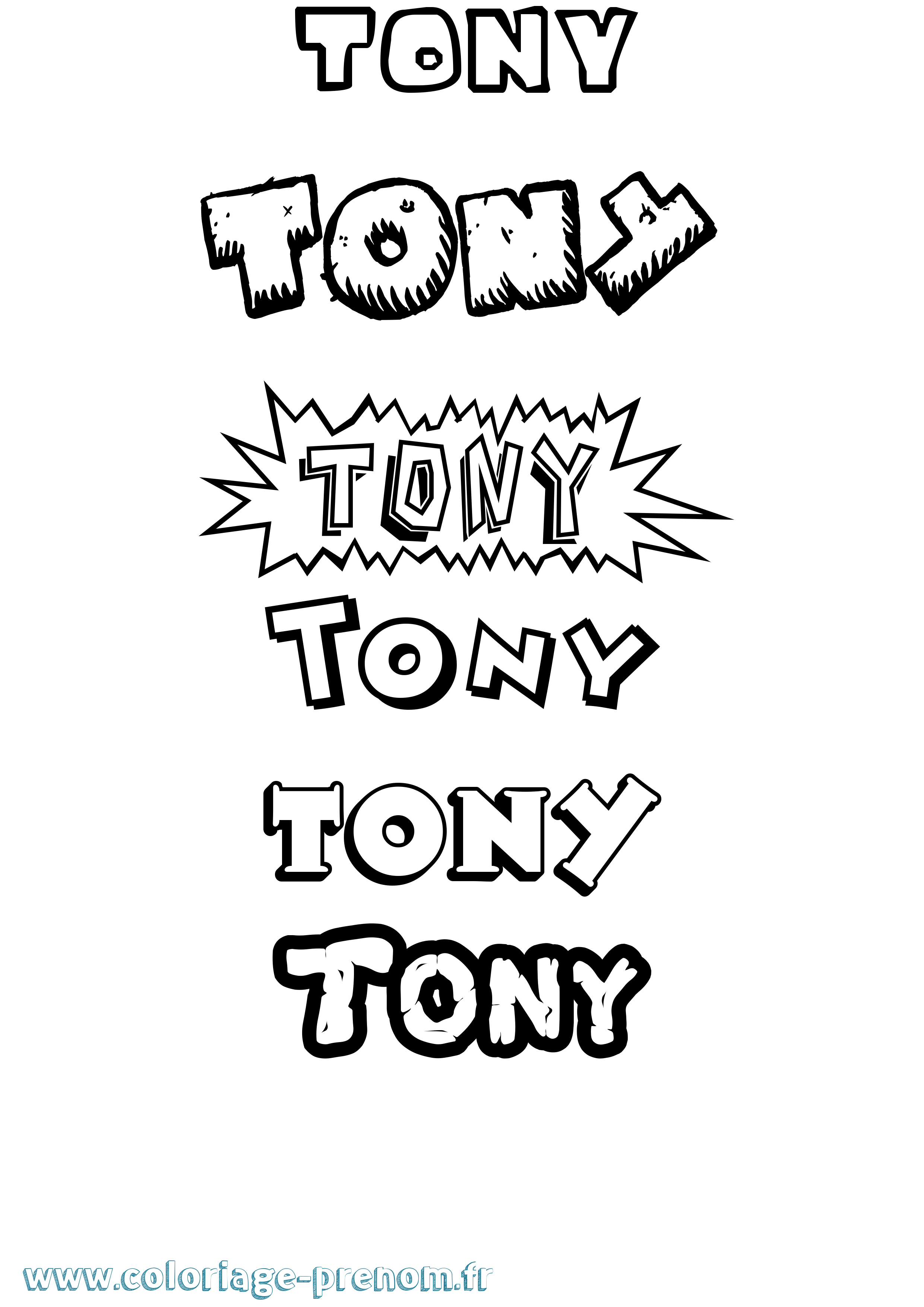 Coloriage Tony Coloriage prénom Tony
