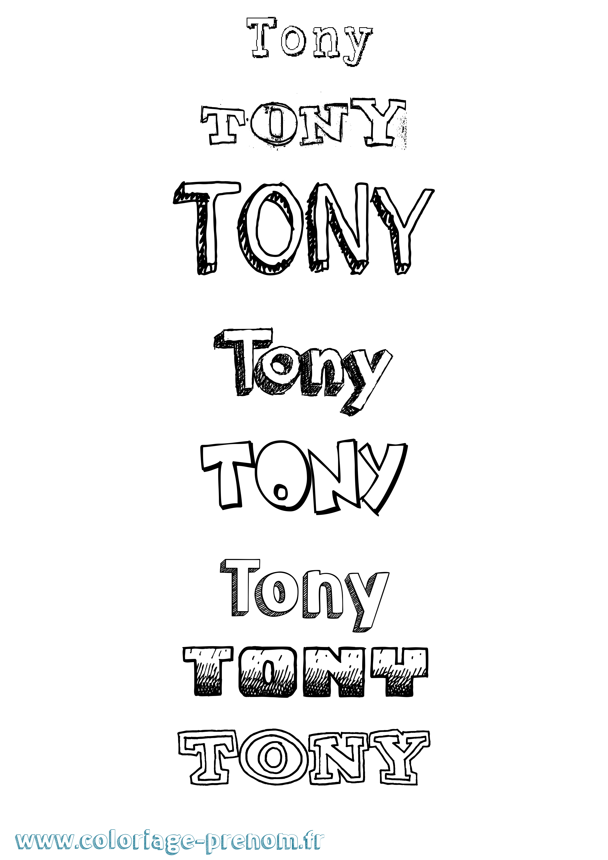 Coloriage prénom Tony Dessiné
