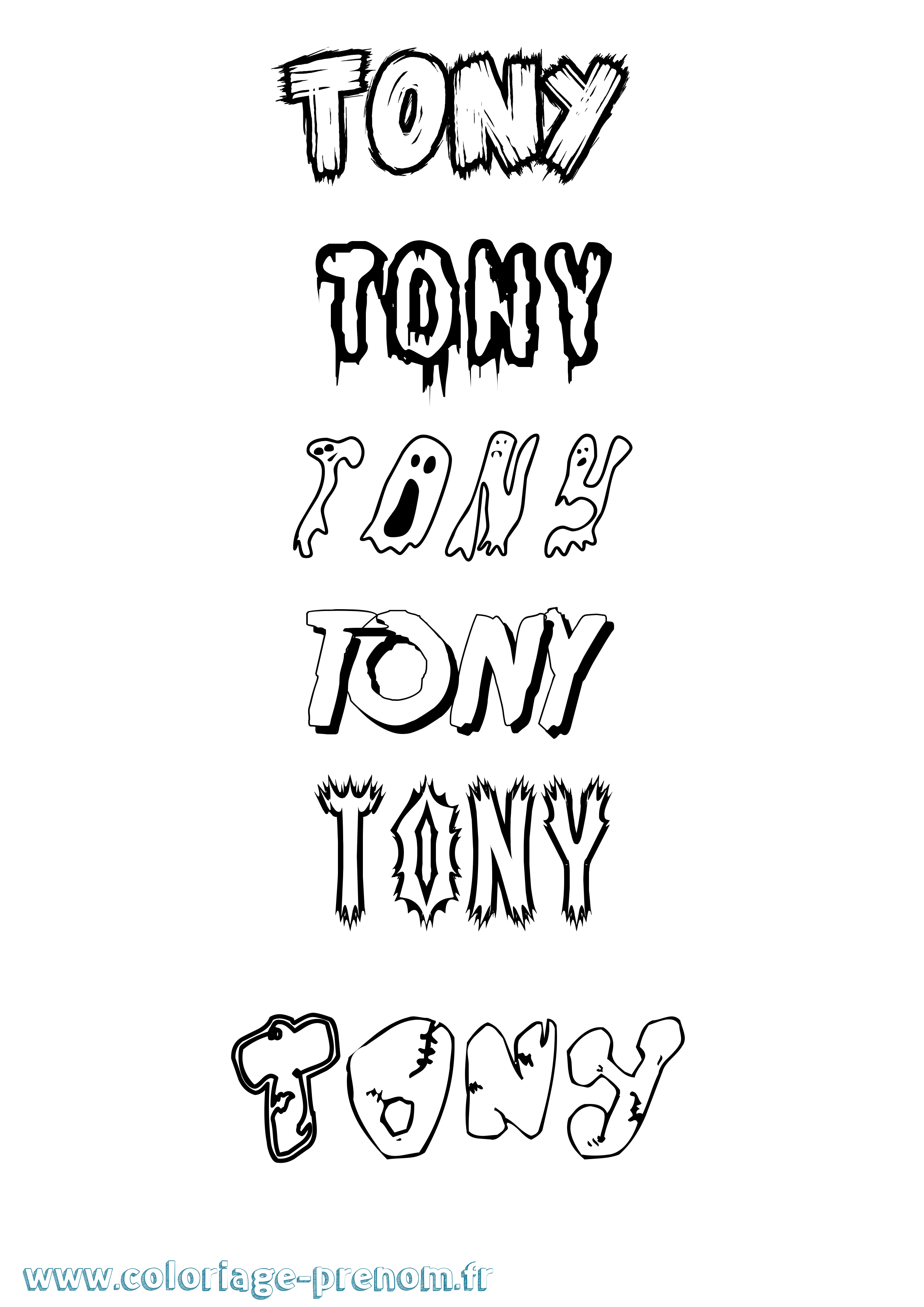 Coloriage prénom Tony