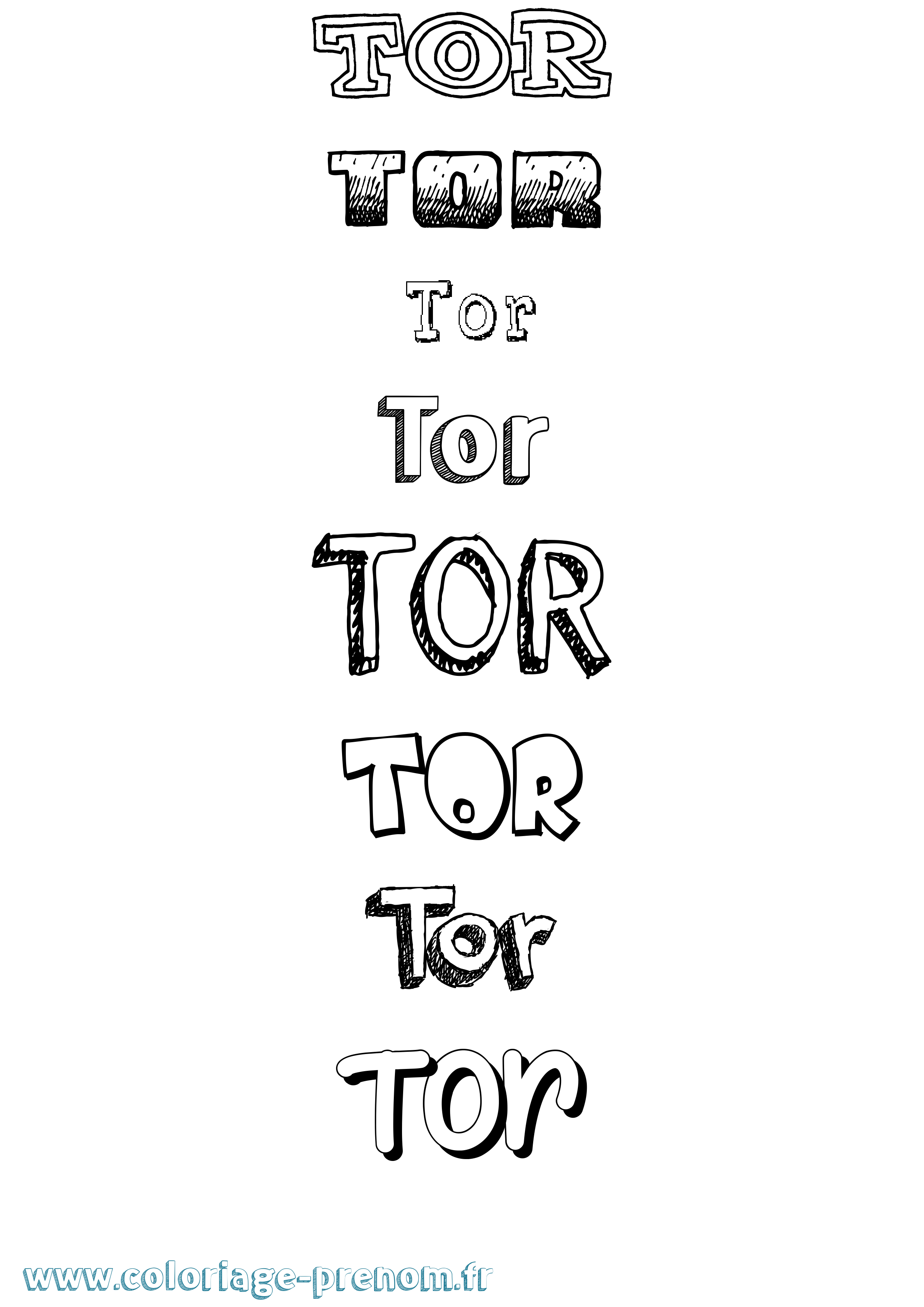 Coloriage prénom Tor Dessiné