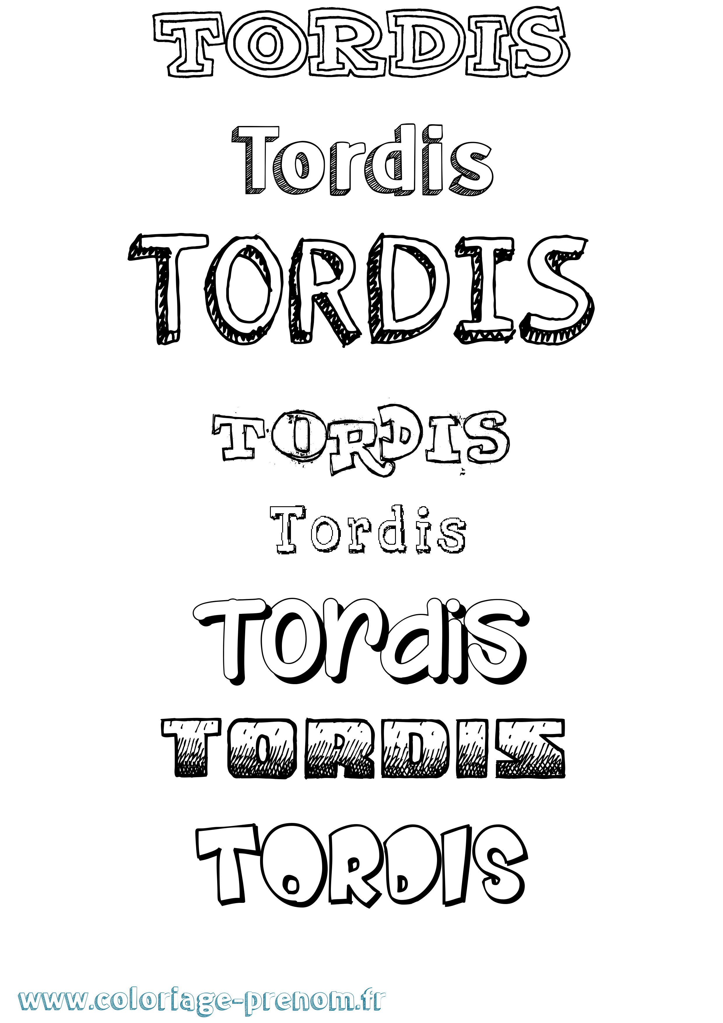 Coloriage prénom Tordis Dessiné